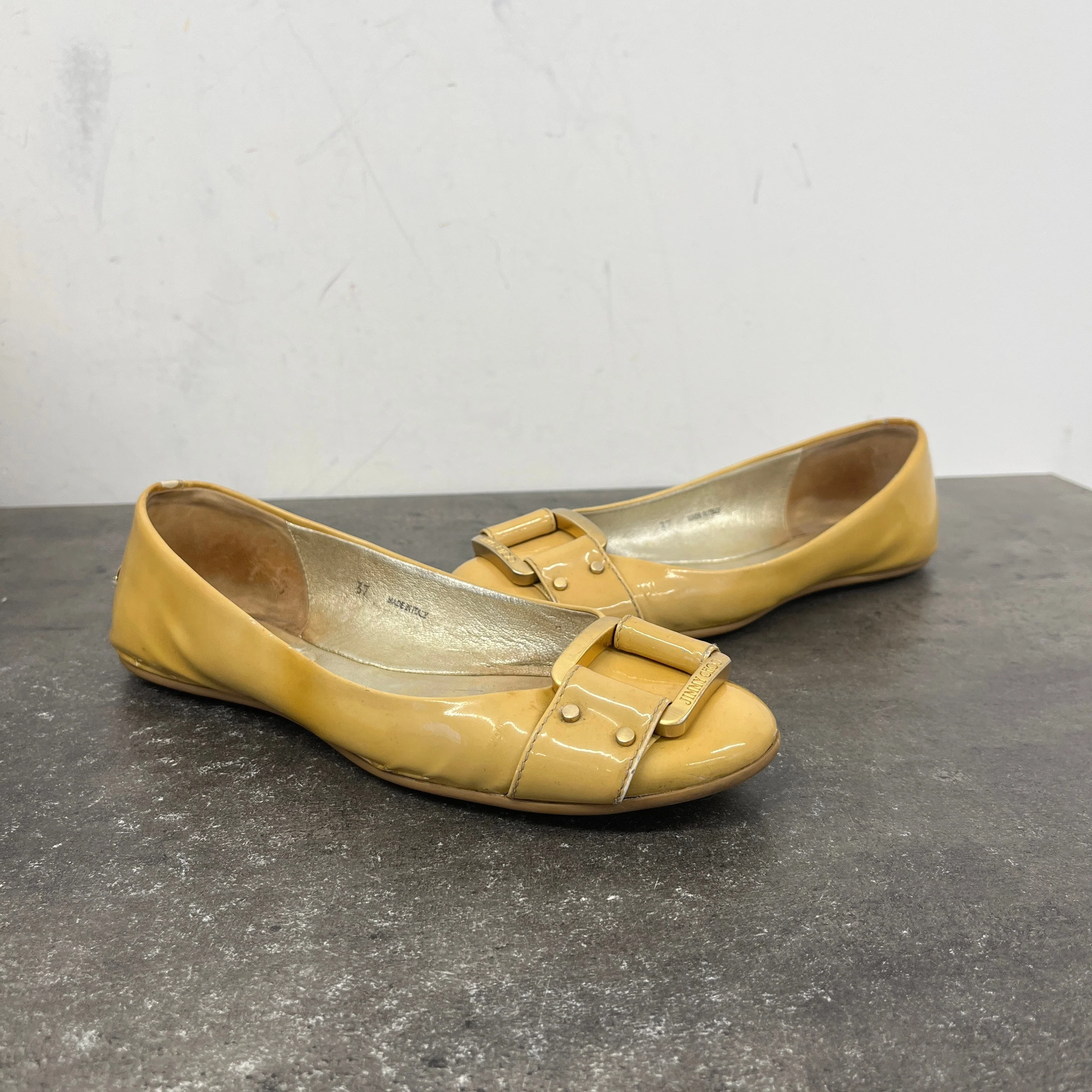 Women's Buckle Ballet Flats Mules Beige Size EU 37 / UK 4 - Image 12