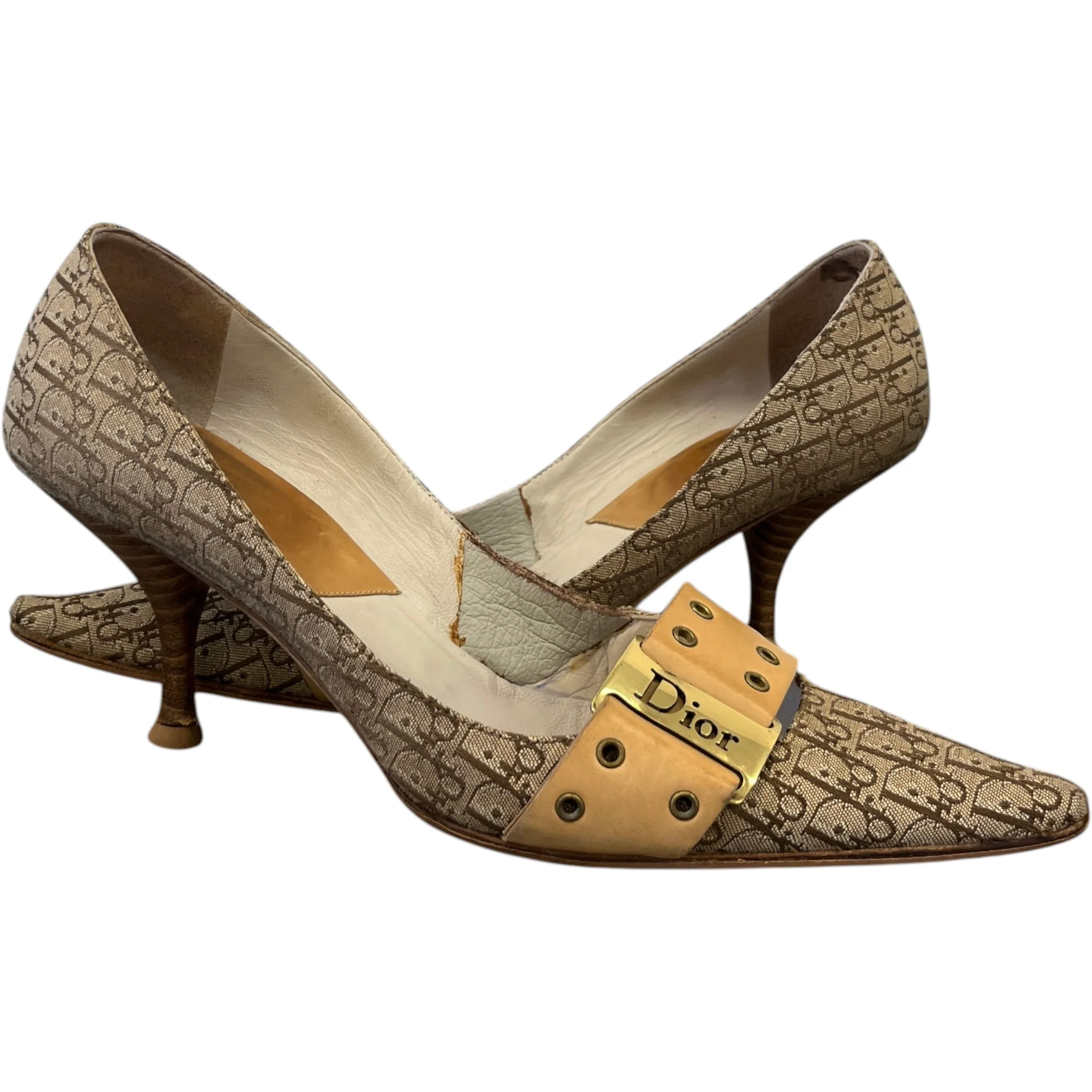 Women's Buckle Detail Kittern Heels Beige Size EU 37.5 / UK 4.5 - Image 3