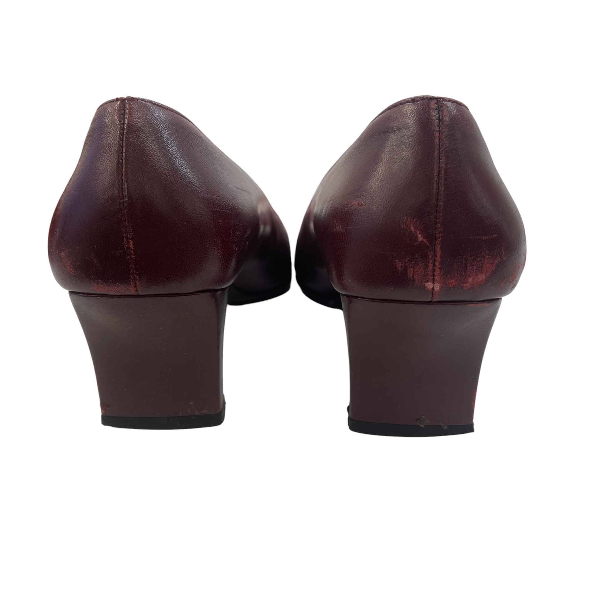Women's Buckle Logo Mules Burgundy Size EU 38 / UK 5 - Image 14