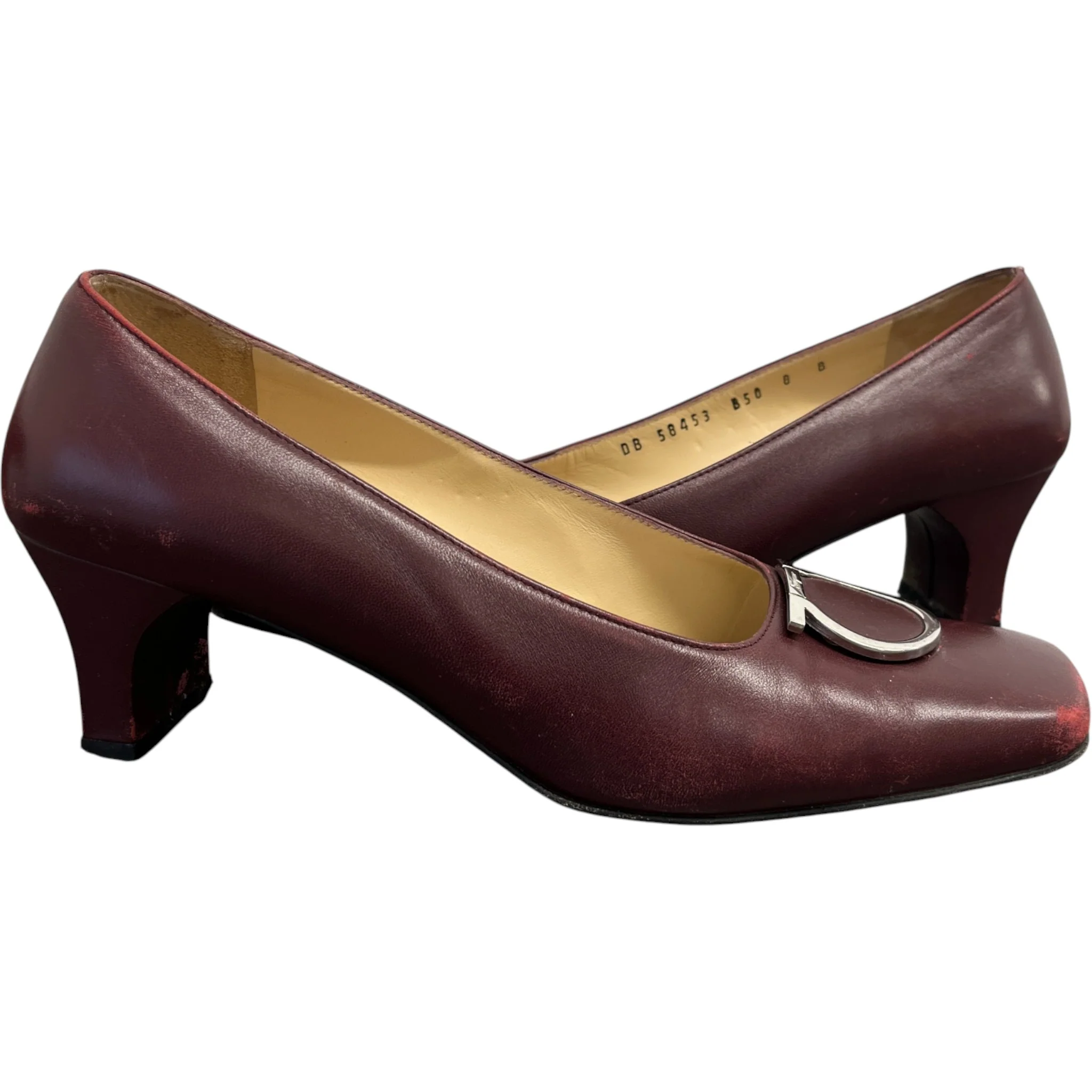 Women's Buckle Logo Mules Burgundy Size EU 38 / UK 5 - Image 3