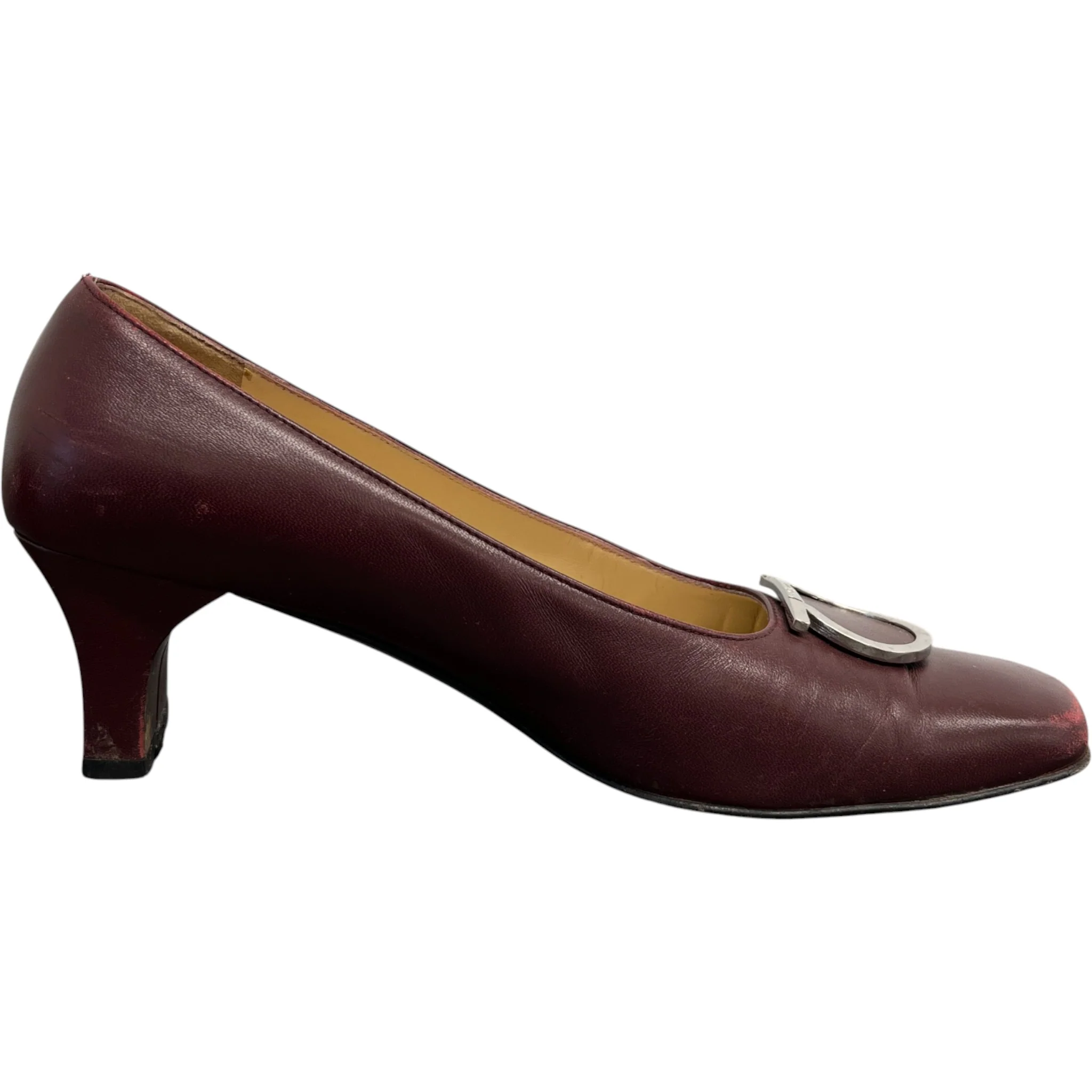 Women's Buckle Logo Mules Burgundy Size EU 38 / UK 5 - Image 4