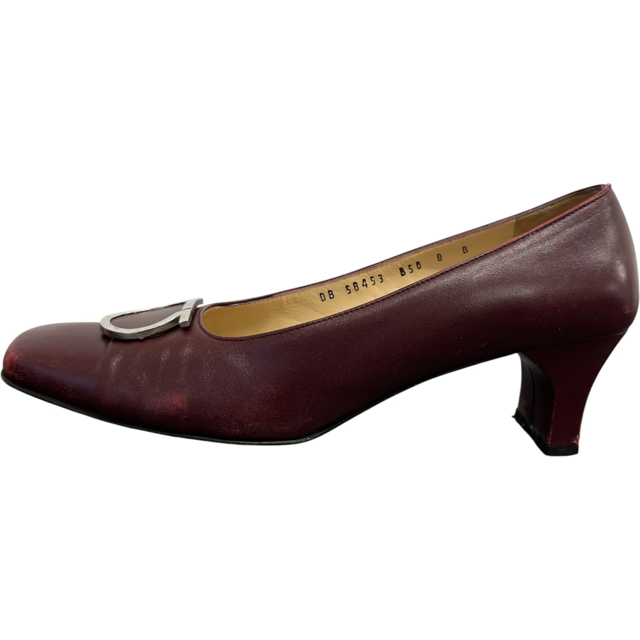 Women's Buckle Logo Mules Burgundy Size EU 38 / UK 5 - Image 5