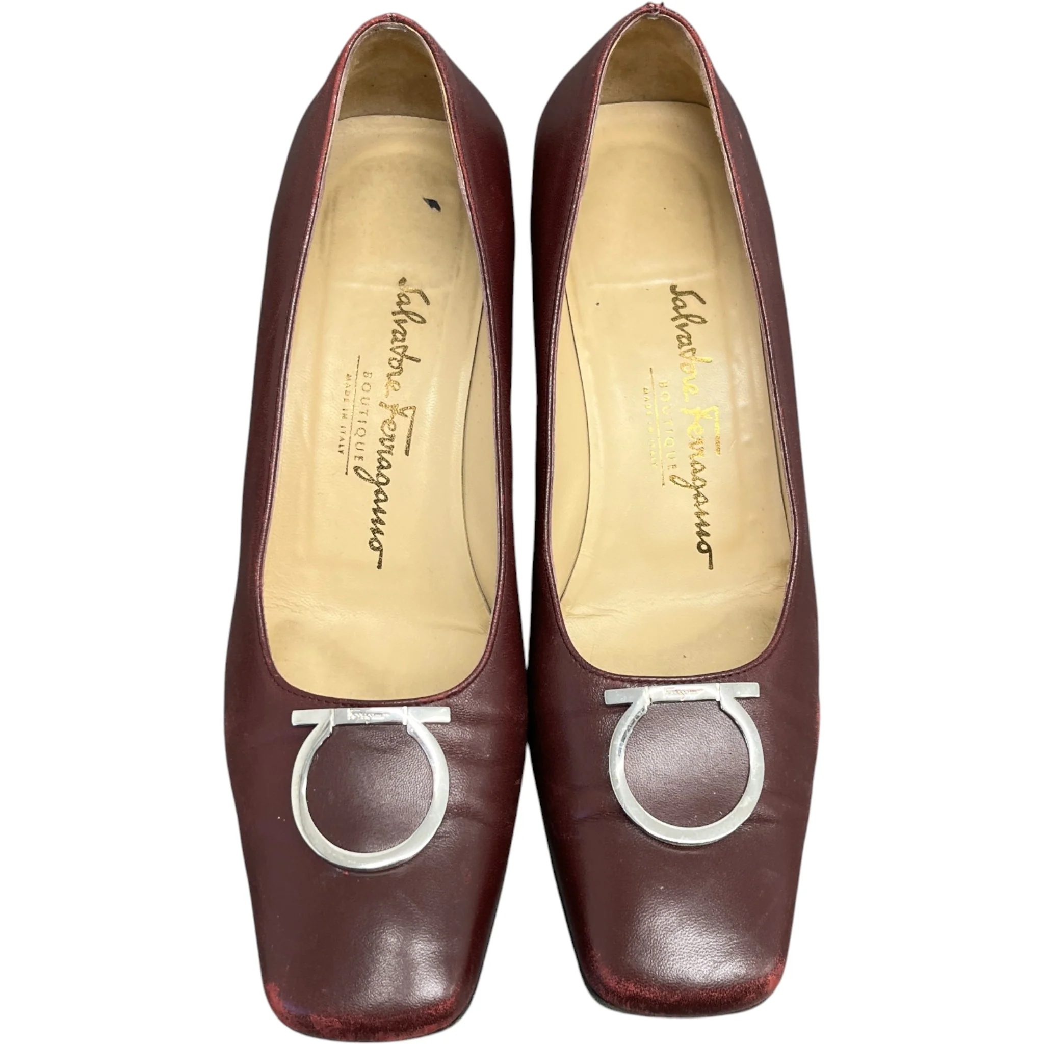 Women's Buckle Logo Mules Burgundy Size EU 38 / UK 5 - Image 6