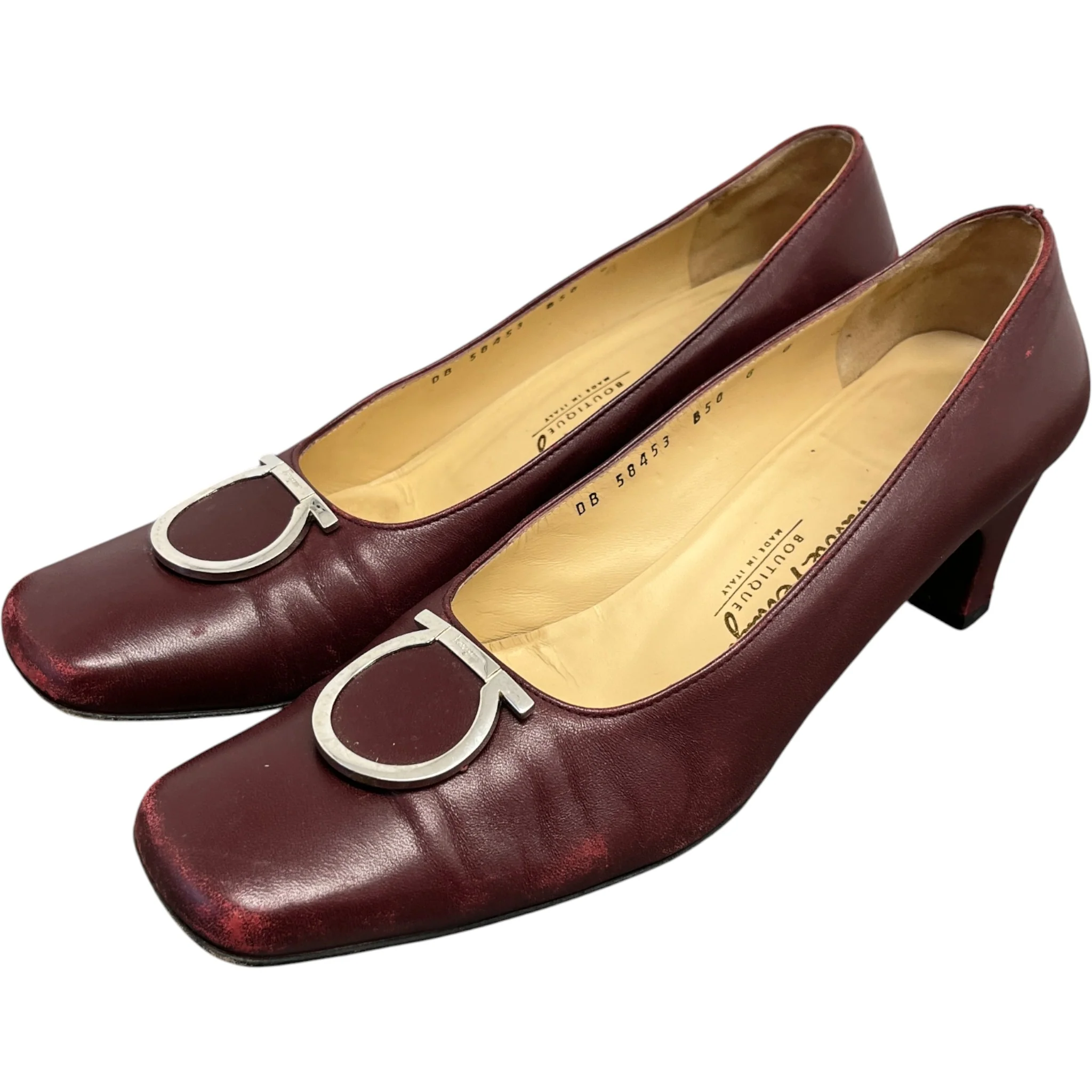 Women's Buckle Logo Mules Burgundy Size EU 38 / UK 5 - Image 9