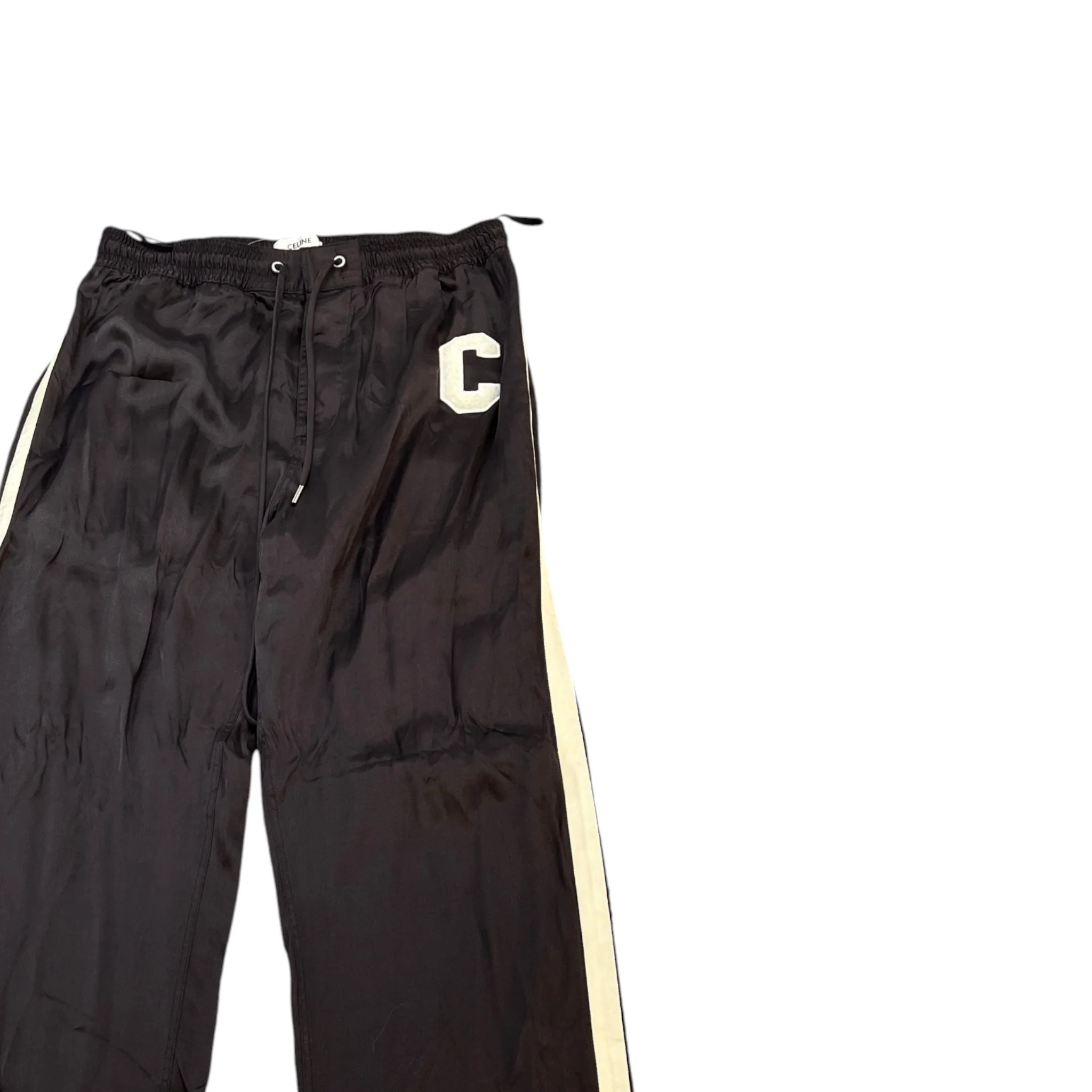 Women's C Athletic Satin Joggers Brown Size Waist 38" - Image 3