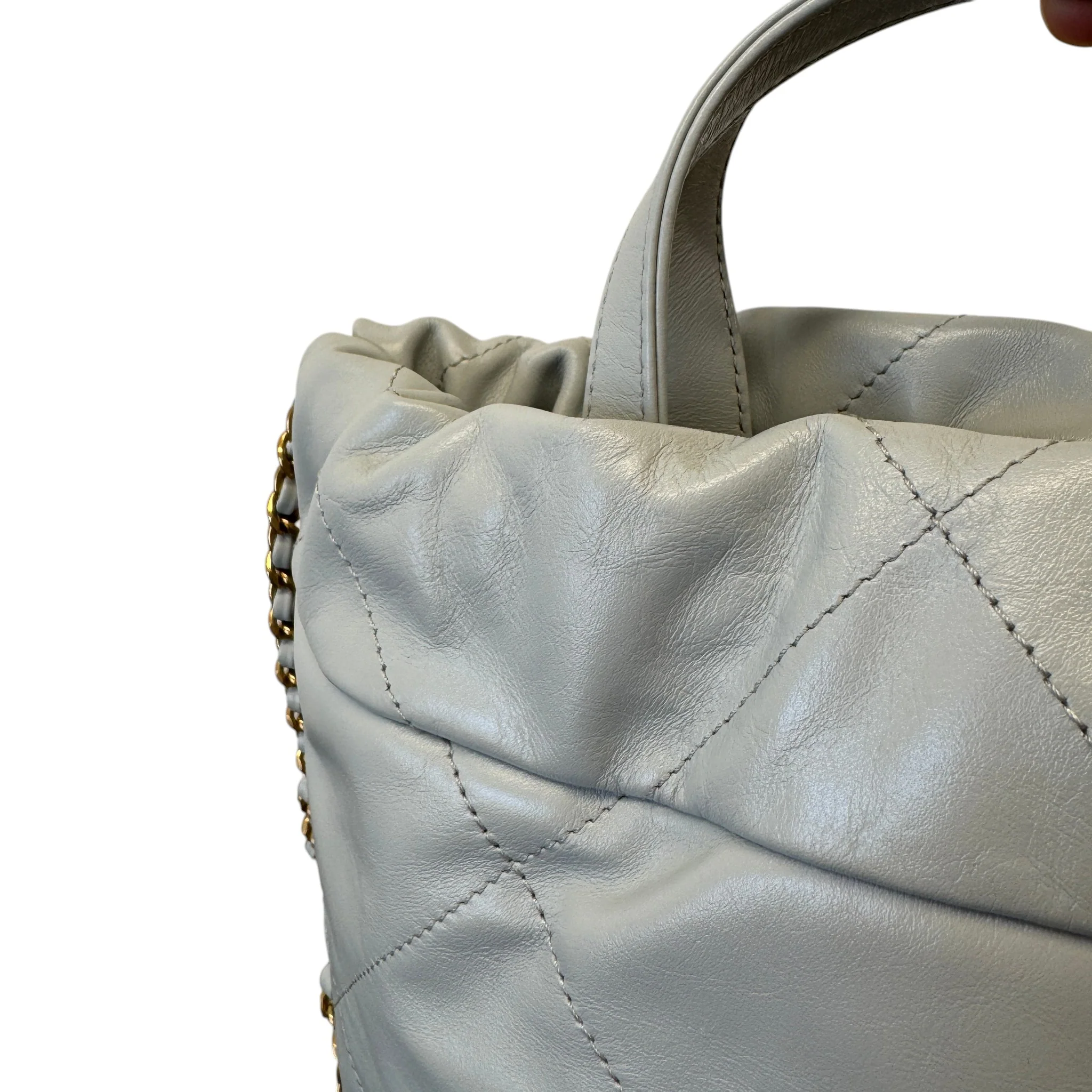 Women's Calfskin 22 Backpack Grey - Image 12
