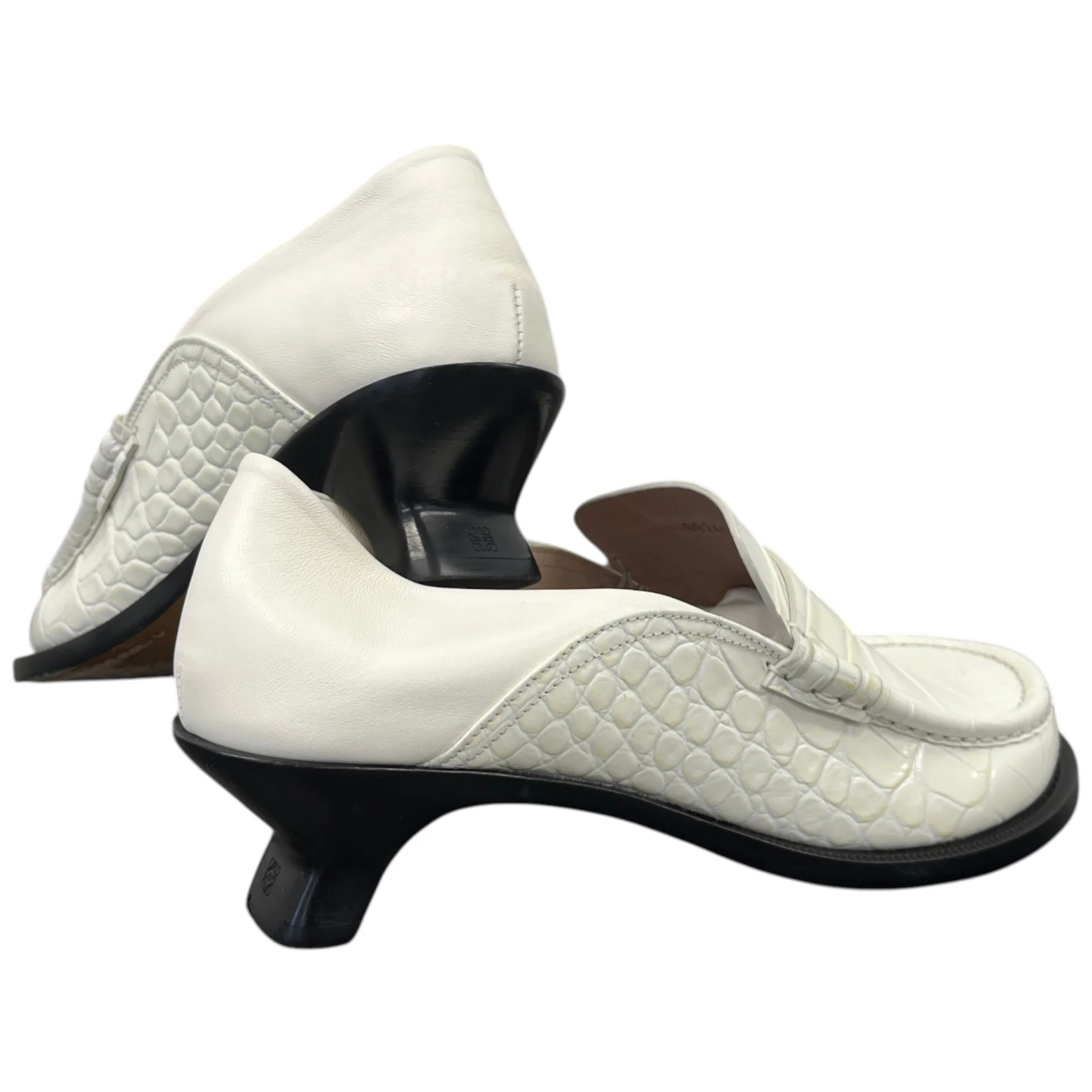 Women's Campo 45 Croc-Effect Leather Loafers White Size EU 40 / UK 7 - Image 10