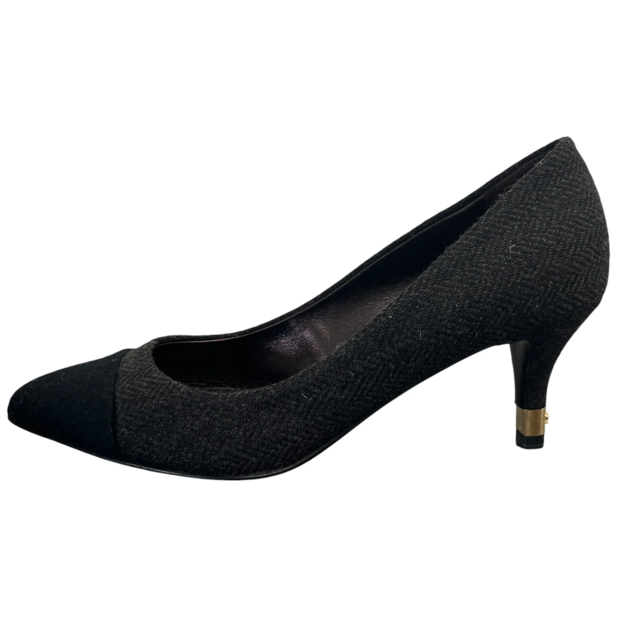 Women's Cap Toe Kitten Heels Black Size EU 36 / UK 3 - Image 5