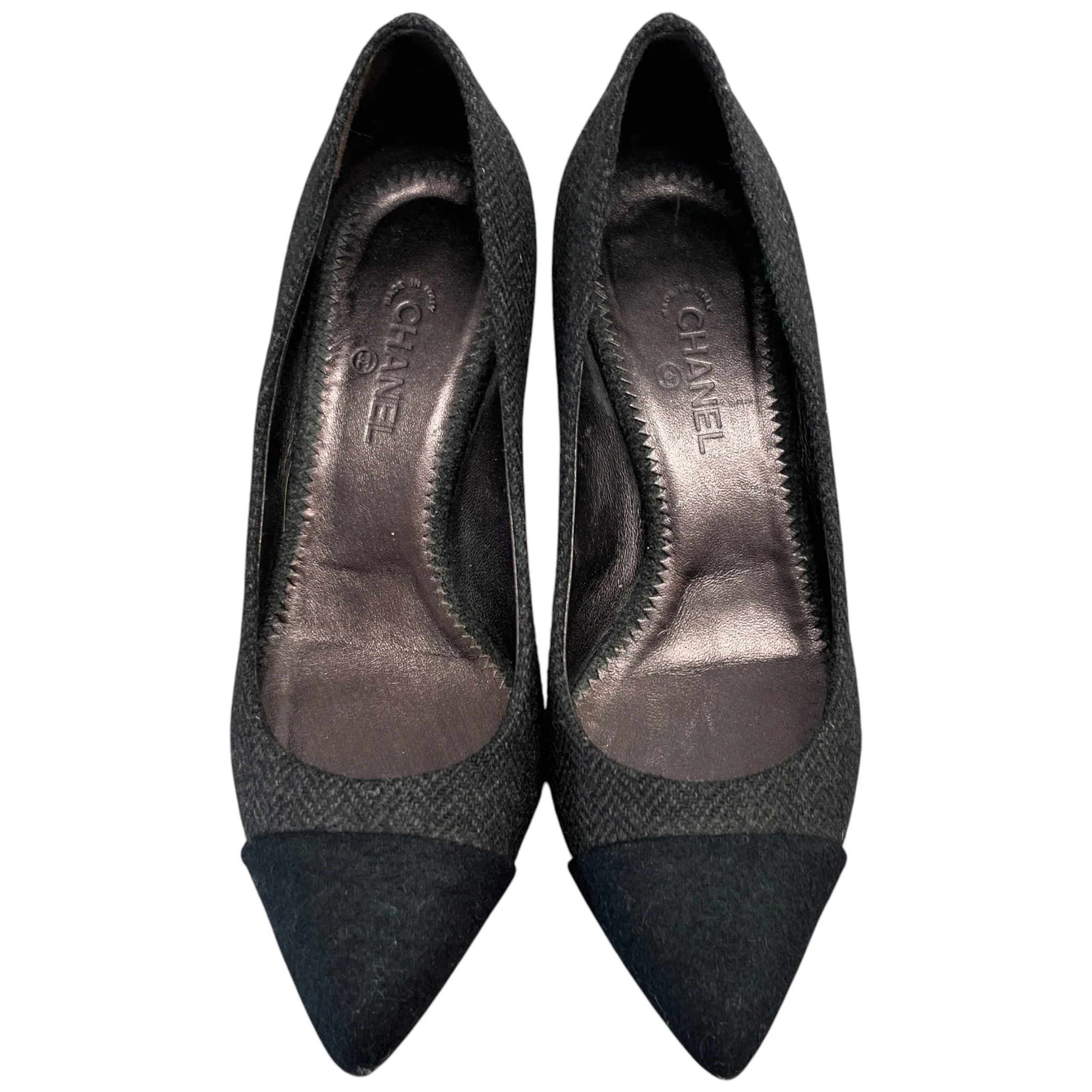 Women's Cap Toe Kitten Heels Black Size EU 36 / UK 3 - Image 6