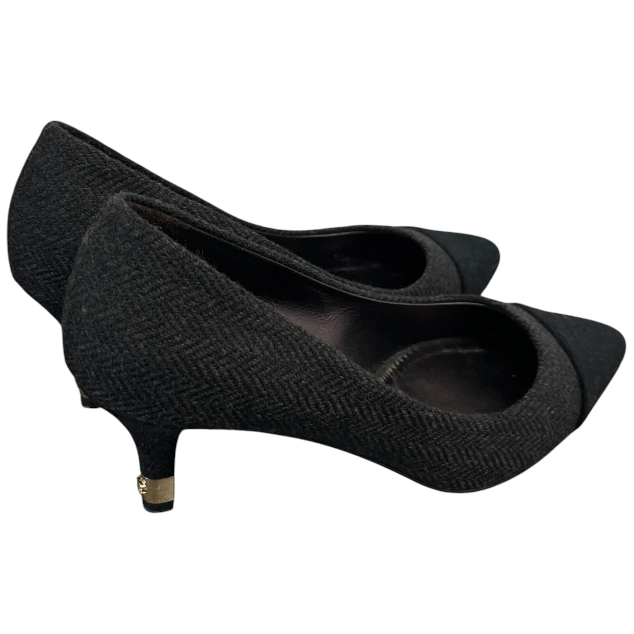Women's Cap Toe Kitten Heels Black Size EU 36 / UK 3 - Image 8