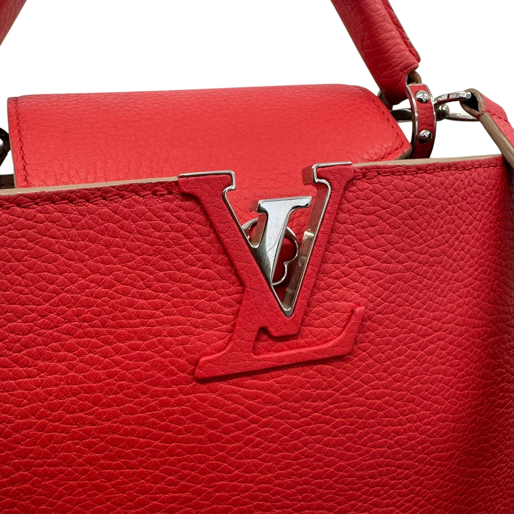 Women's Capucines Bb Taurillon Handbag Red - Image 8