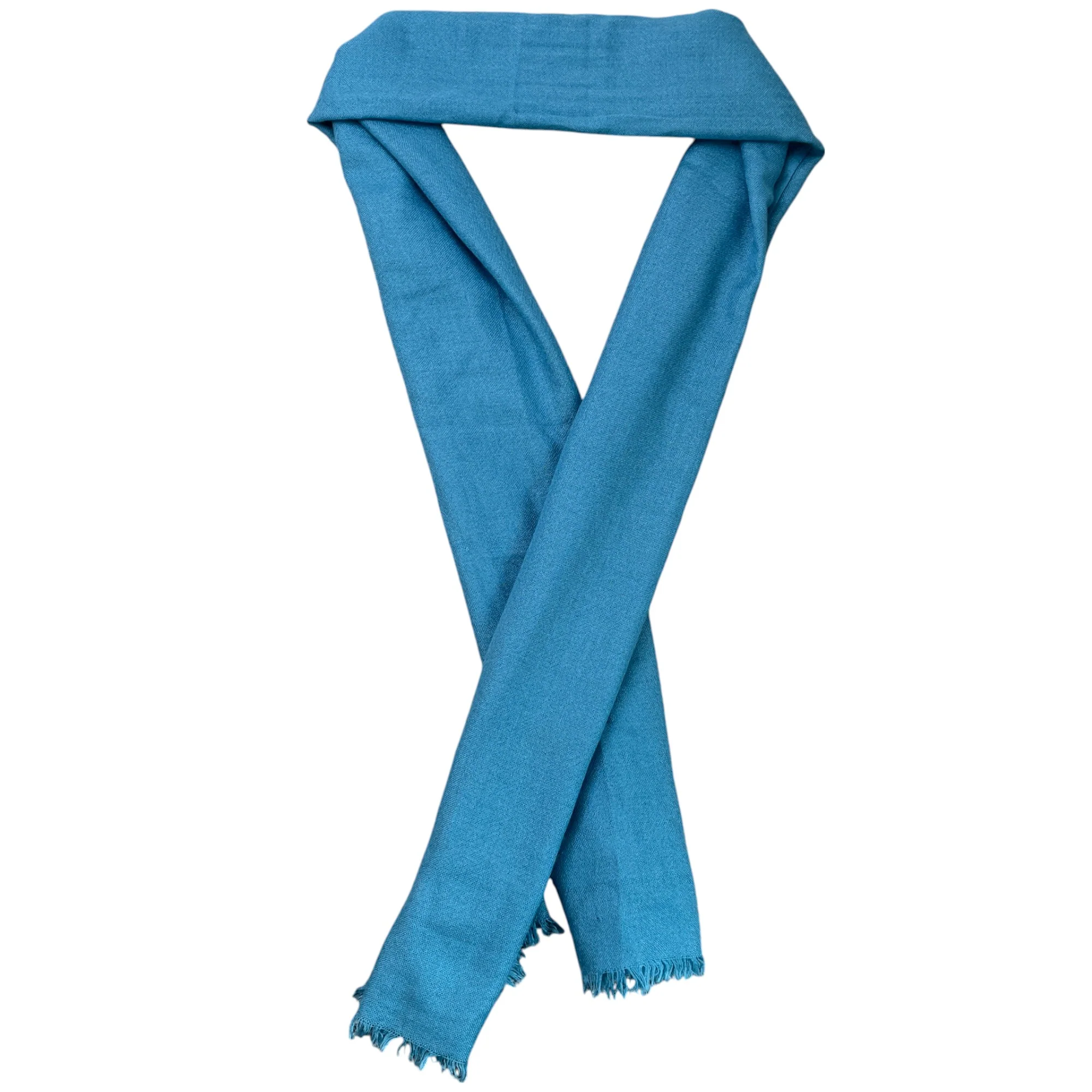 Women's Cashmere Fine Scarf Blue - Image 3