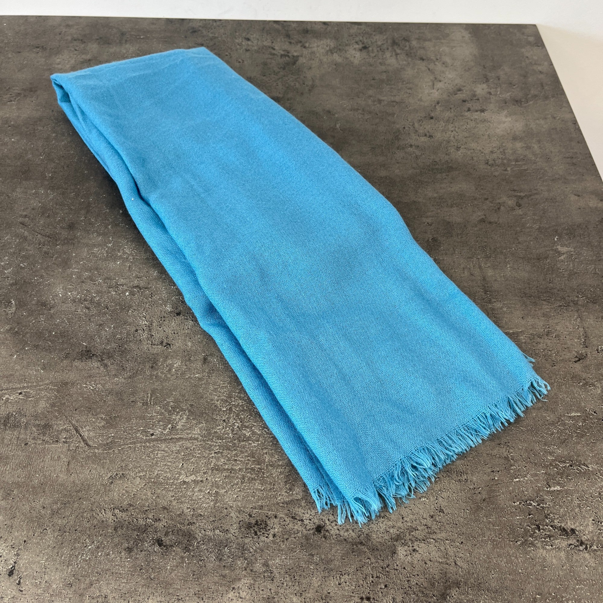 Women's Cashmere Fine Scarf Blue - Image 7