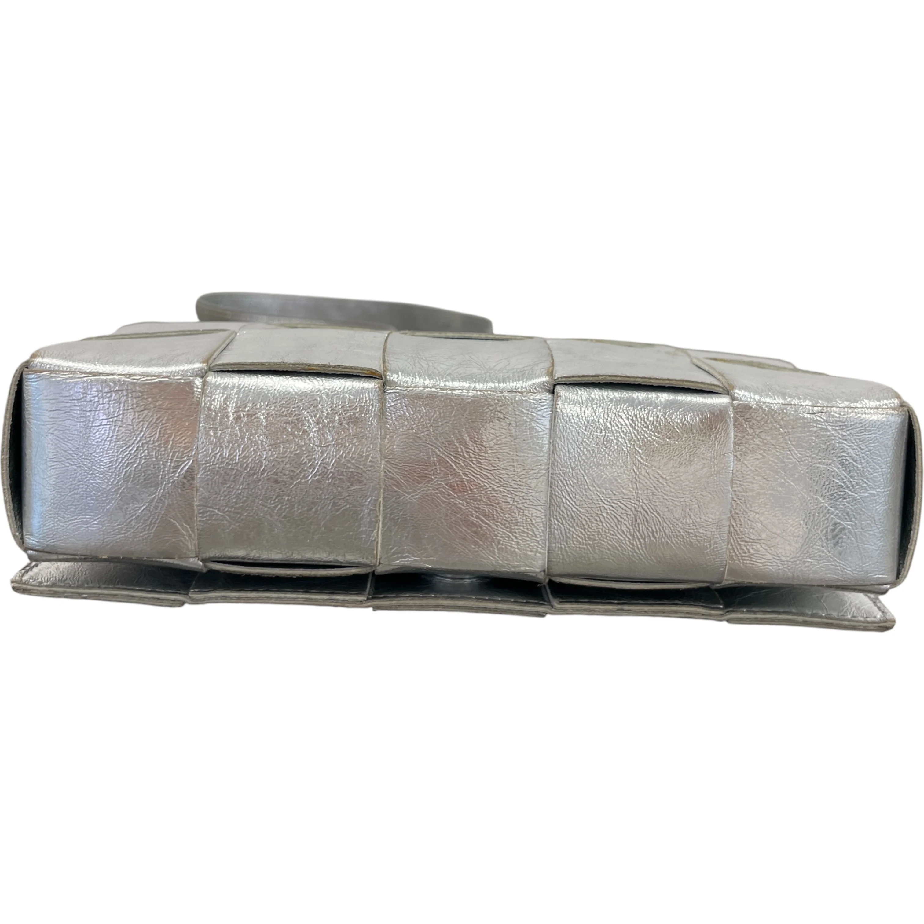 Women's Cassette Intrecciato Metallic Bag Silver - Image 10