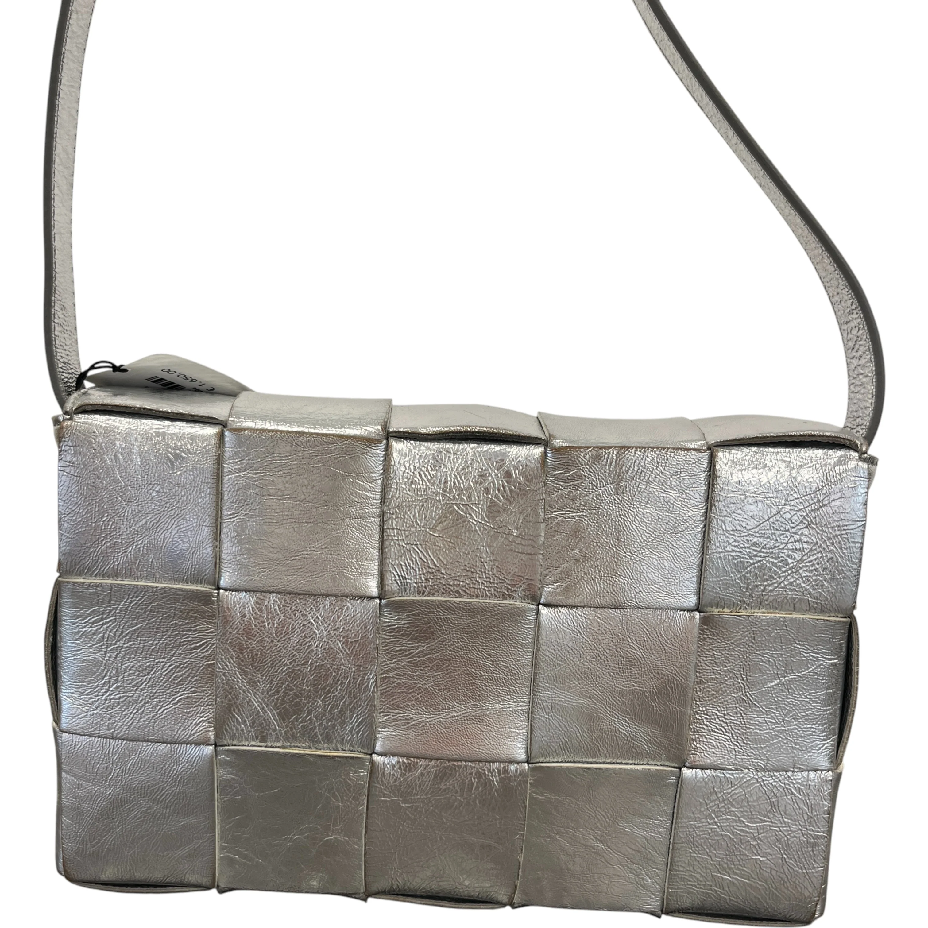 Women's Cassette Intrecciato Metallic Bag Silver - Image 3
