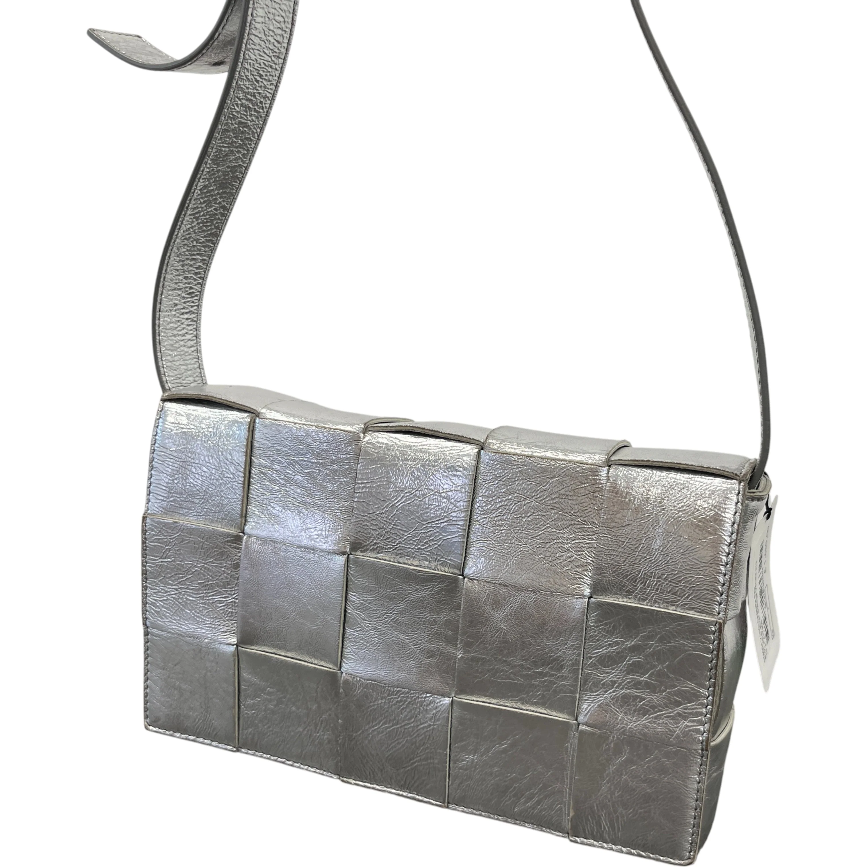 Women's Cassette Intrecciato Metallic Bag Silver - Image 5