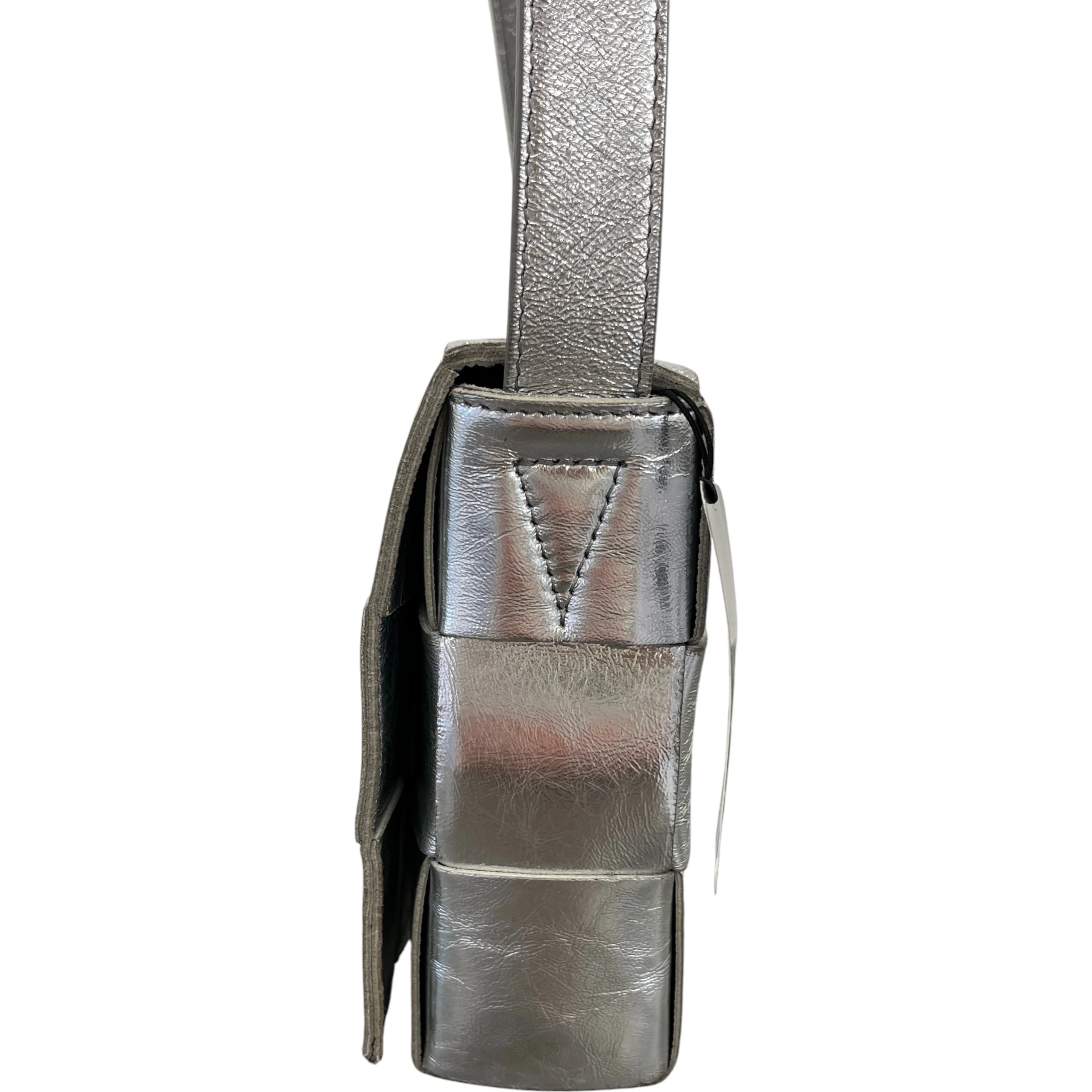 Women's Cassette Intrecciato Metallic Bag Silver - Image 6