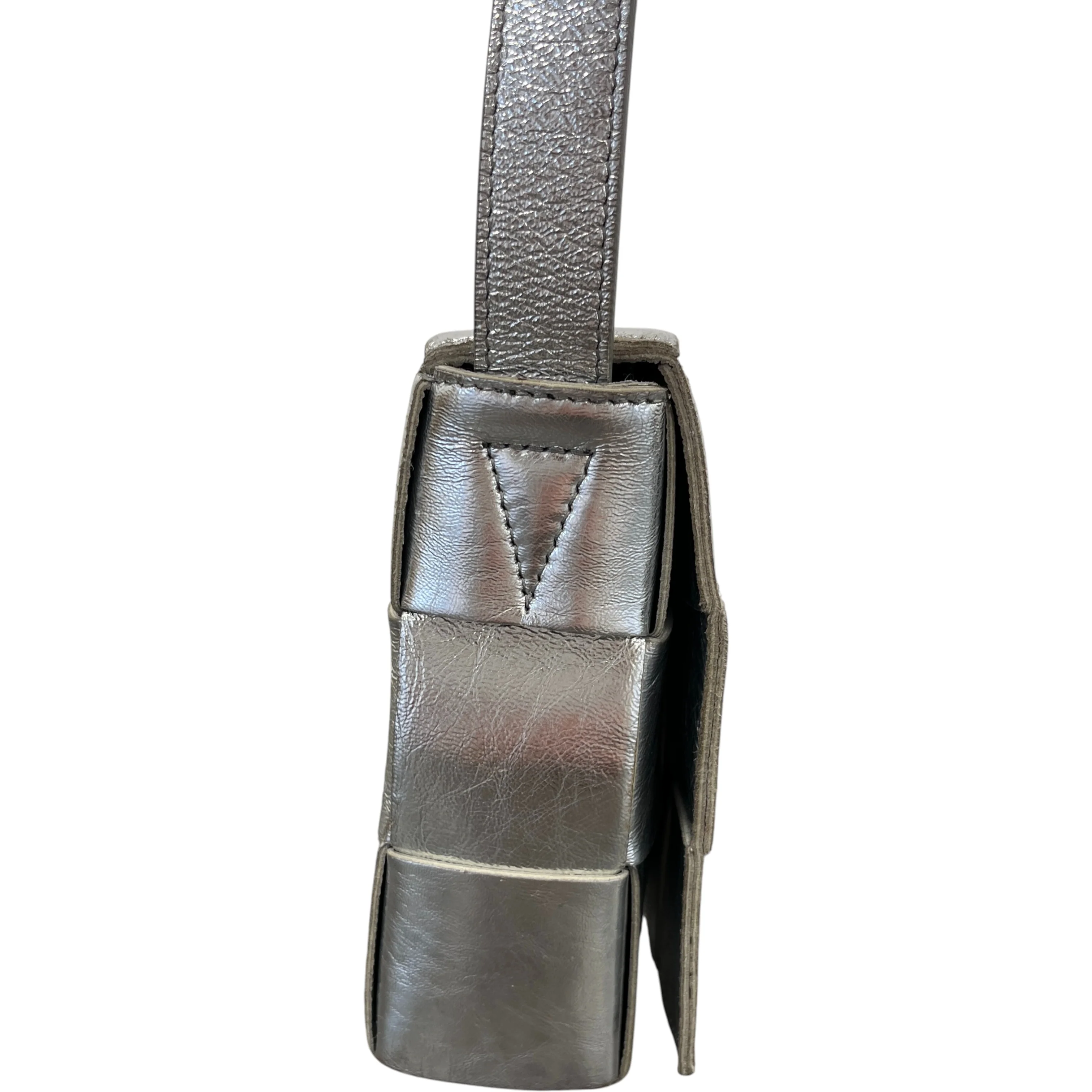 Women's Cassette Intrecciato Metallic Bag Silver - Image 7