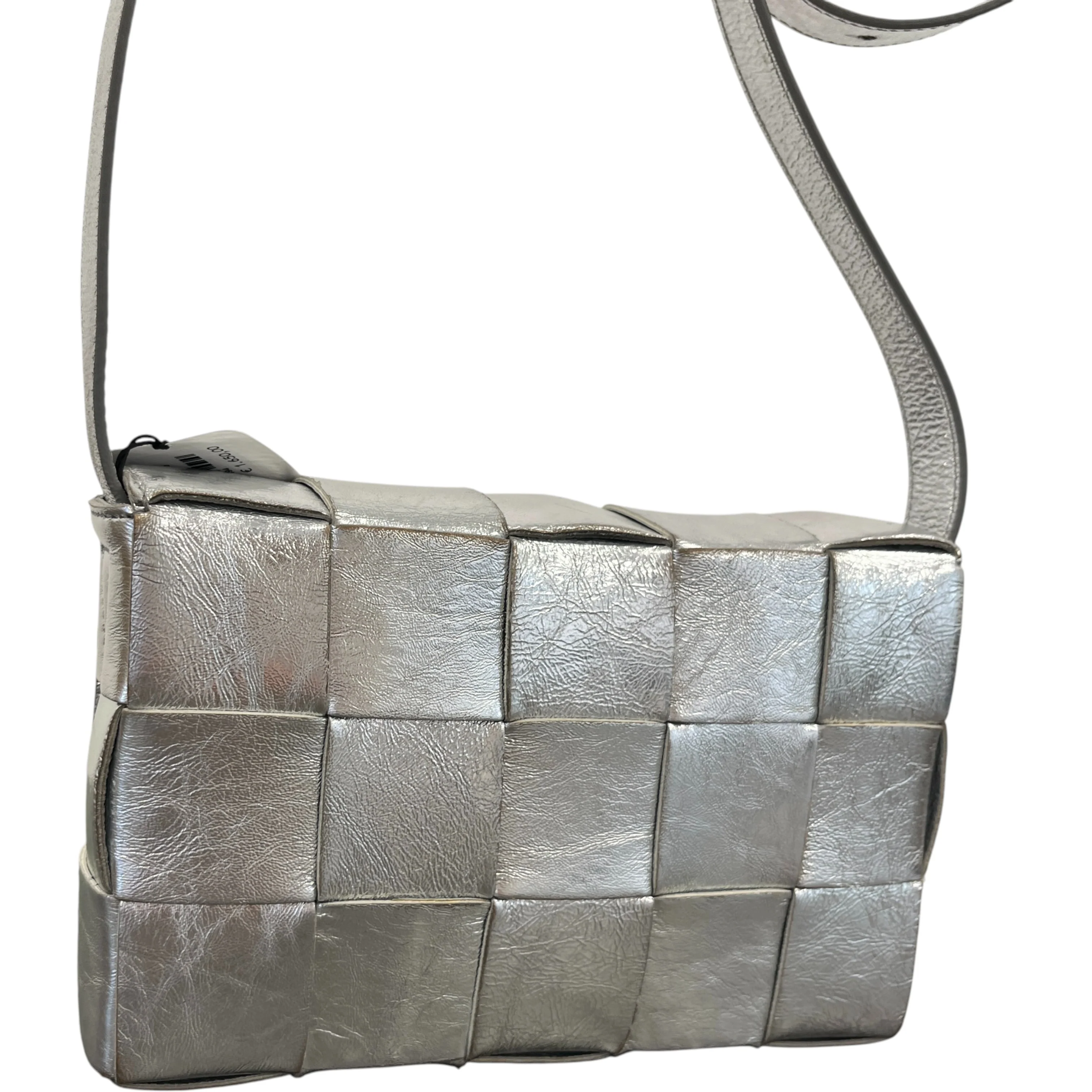 Women's Cassette Intrecciato Metallic Bag Silver - Image 8