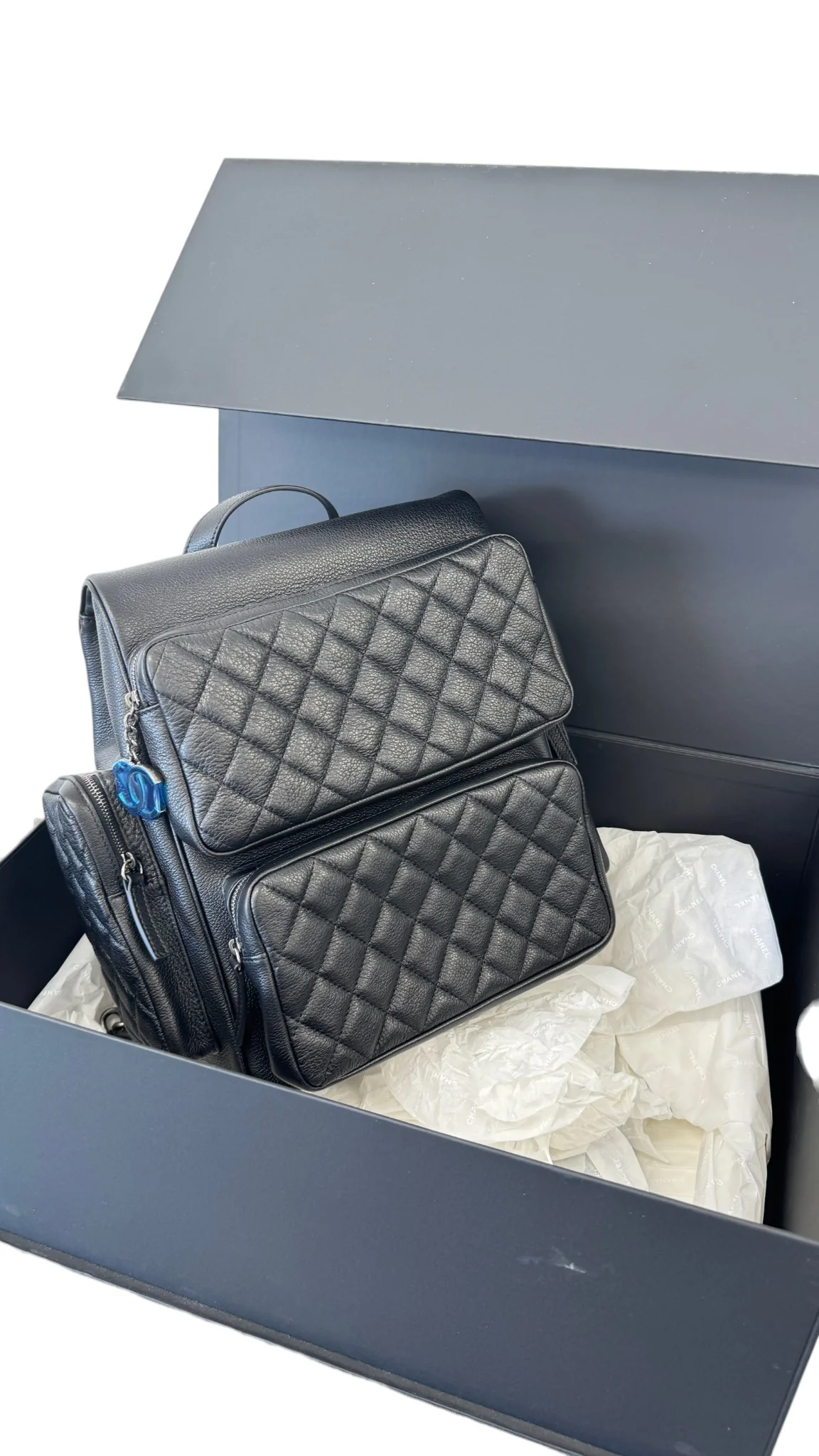 Women's Casual Rock Airlines Grained Calfskin Backpack Black - Image 14
