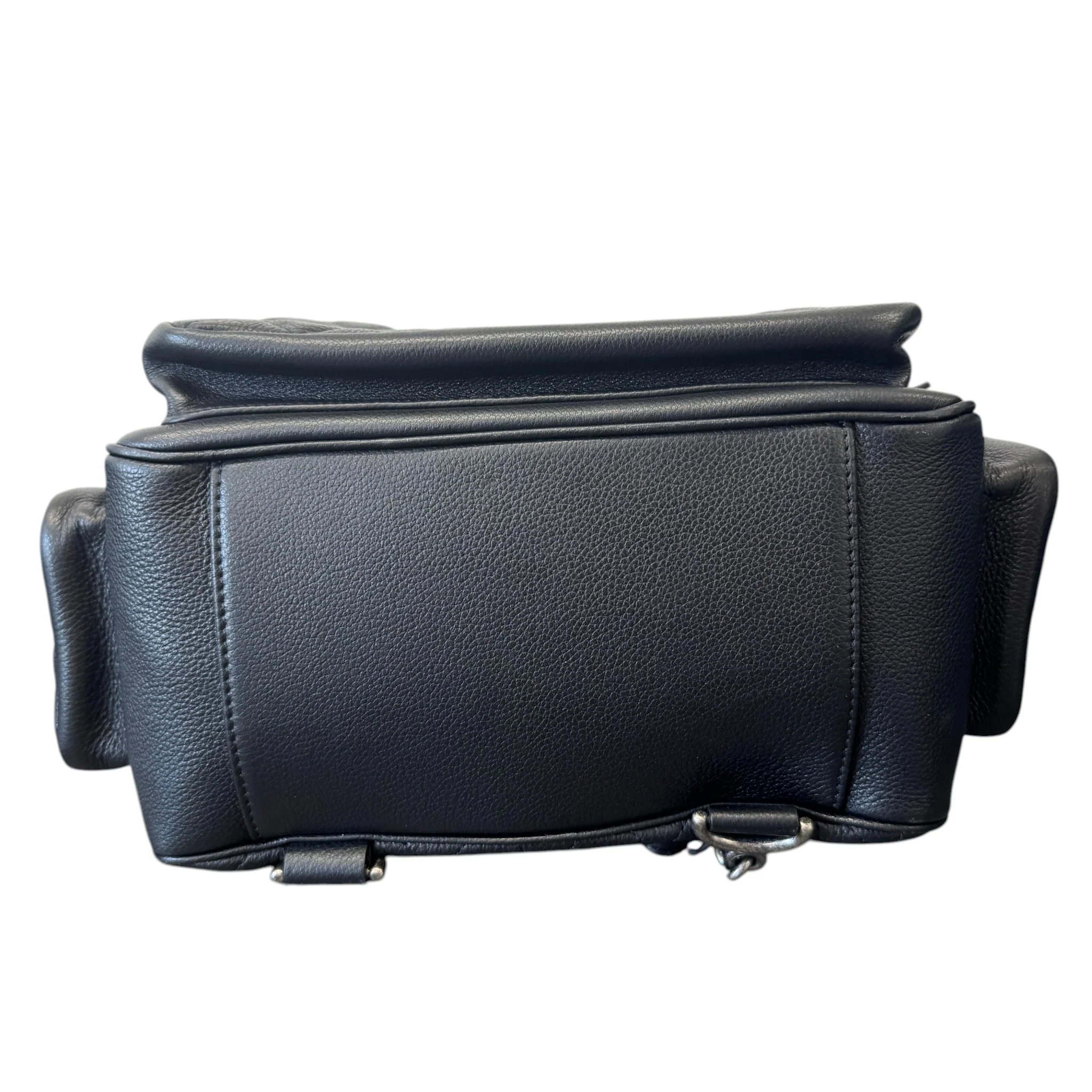 Women's Casual Rock Airlines Grained Calfskin Backpack Black - Image 9