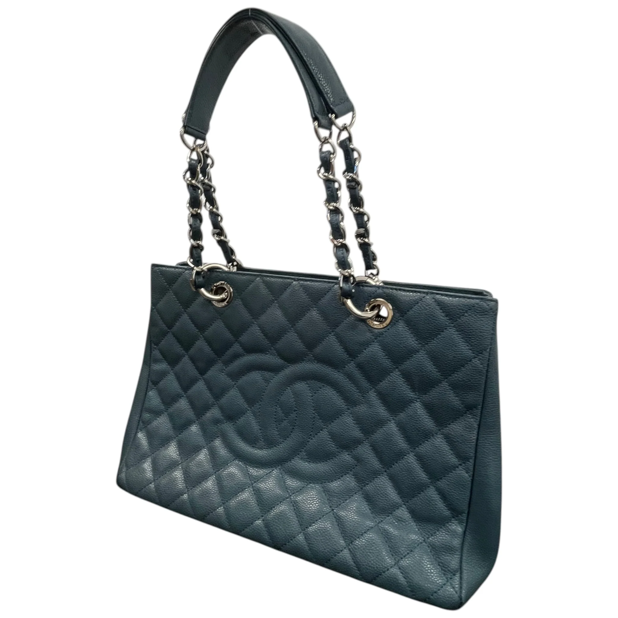 Women's Caviar Grand Shopping Tote Bag Blue - Image 4
