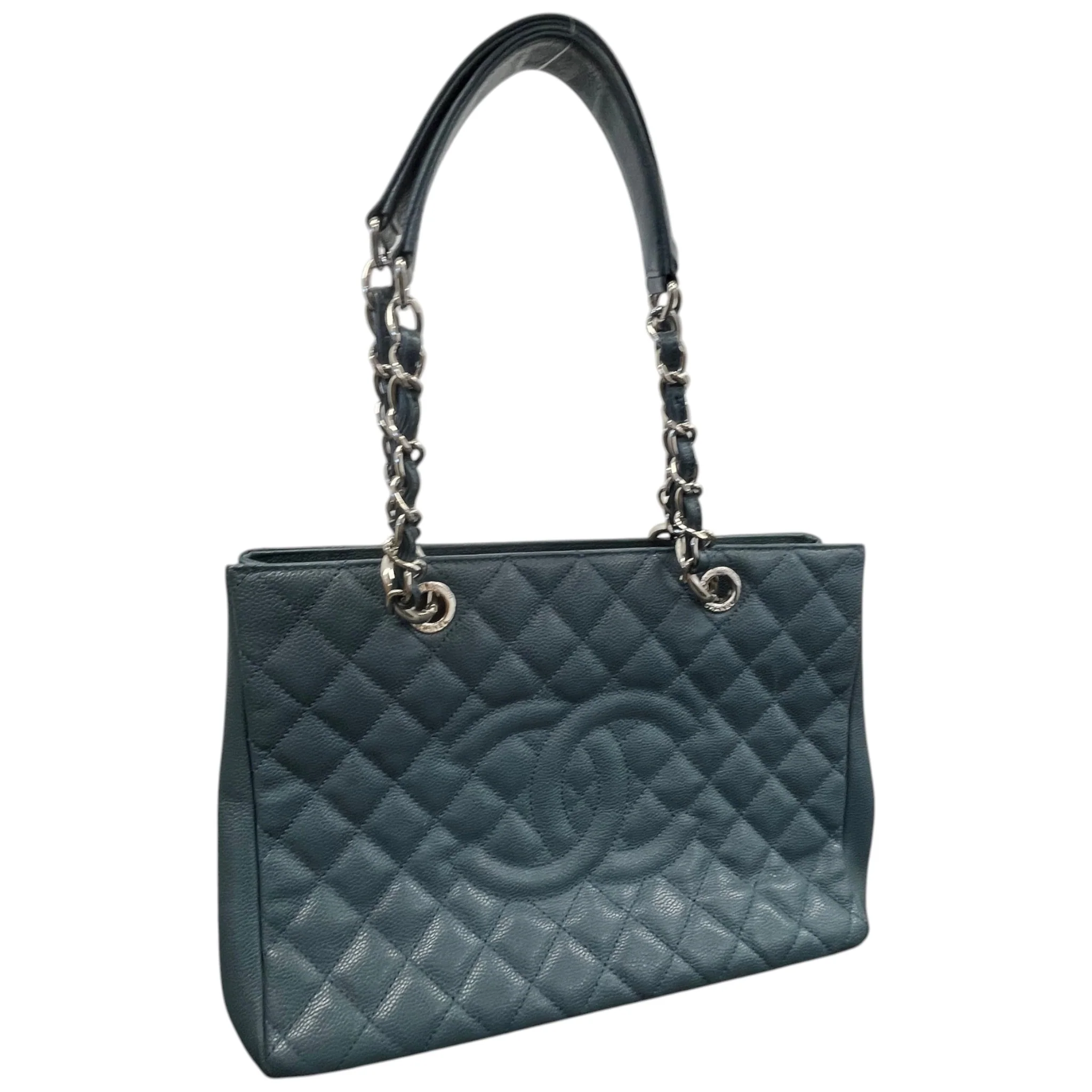 Women's Caviar Grand Shopping Tote Bag Blue - Image 5