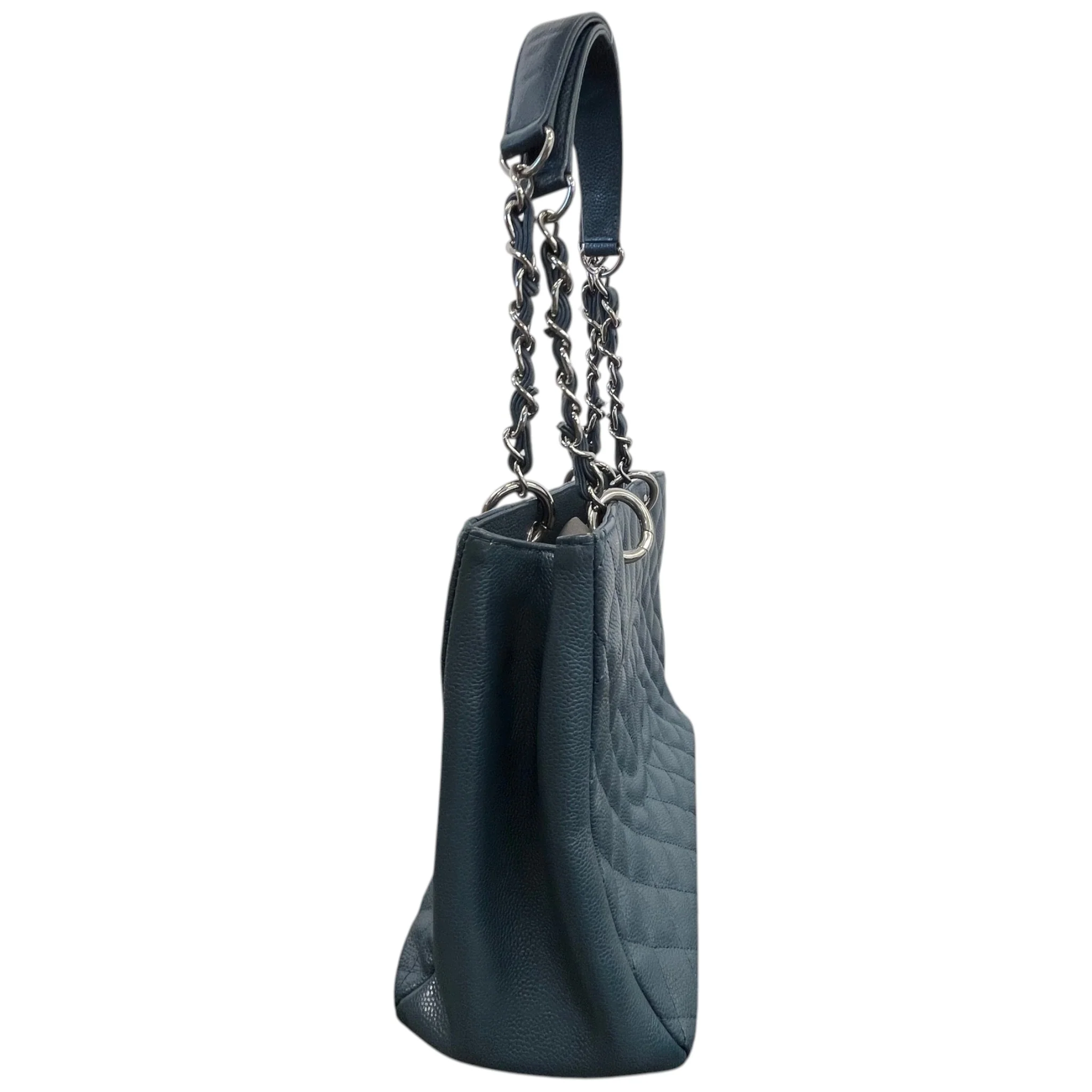 Women's Caviar Grand Shopping Tote Bag Blue - Image 6