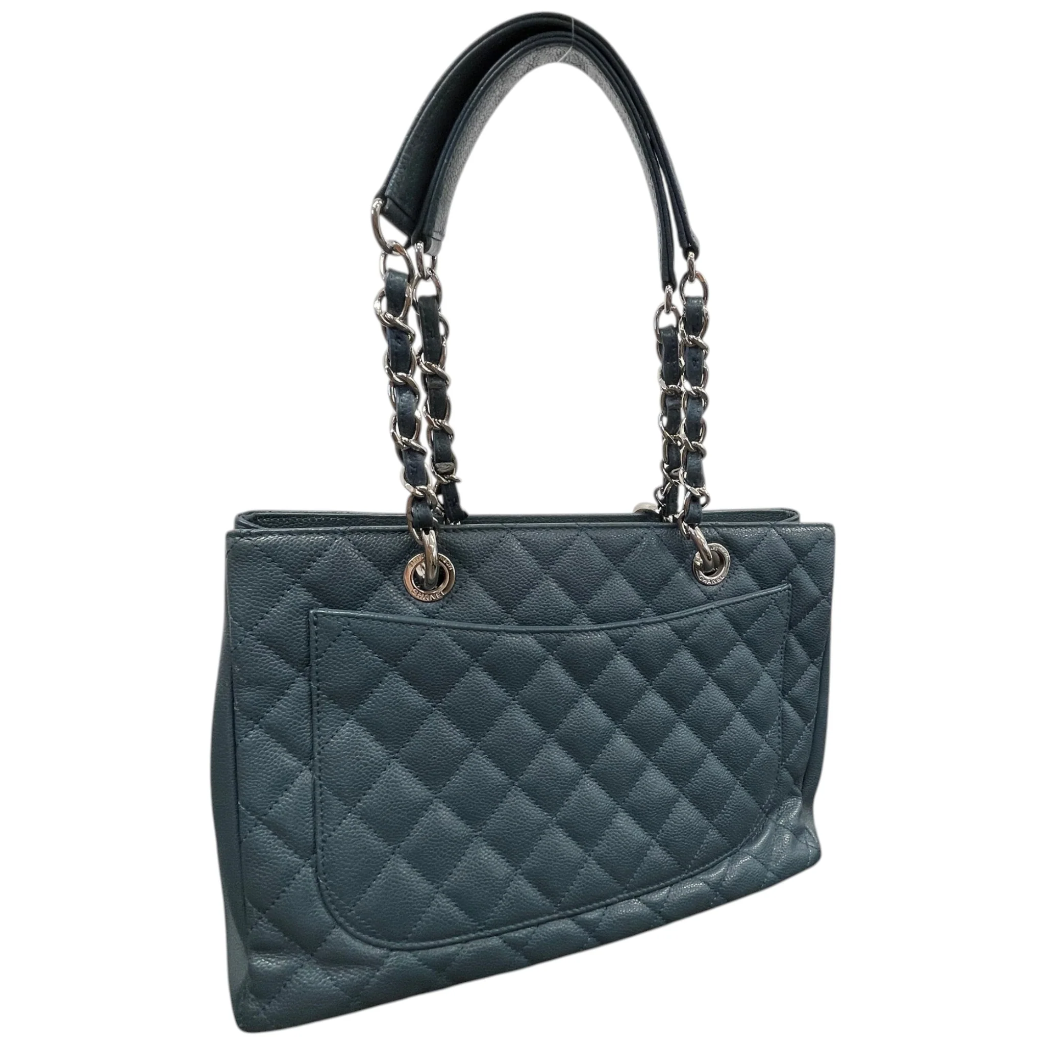 Women's Caviar Grand Shopping Tote Bag Blue - Image 9
