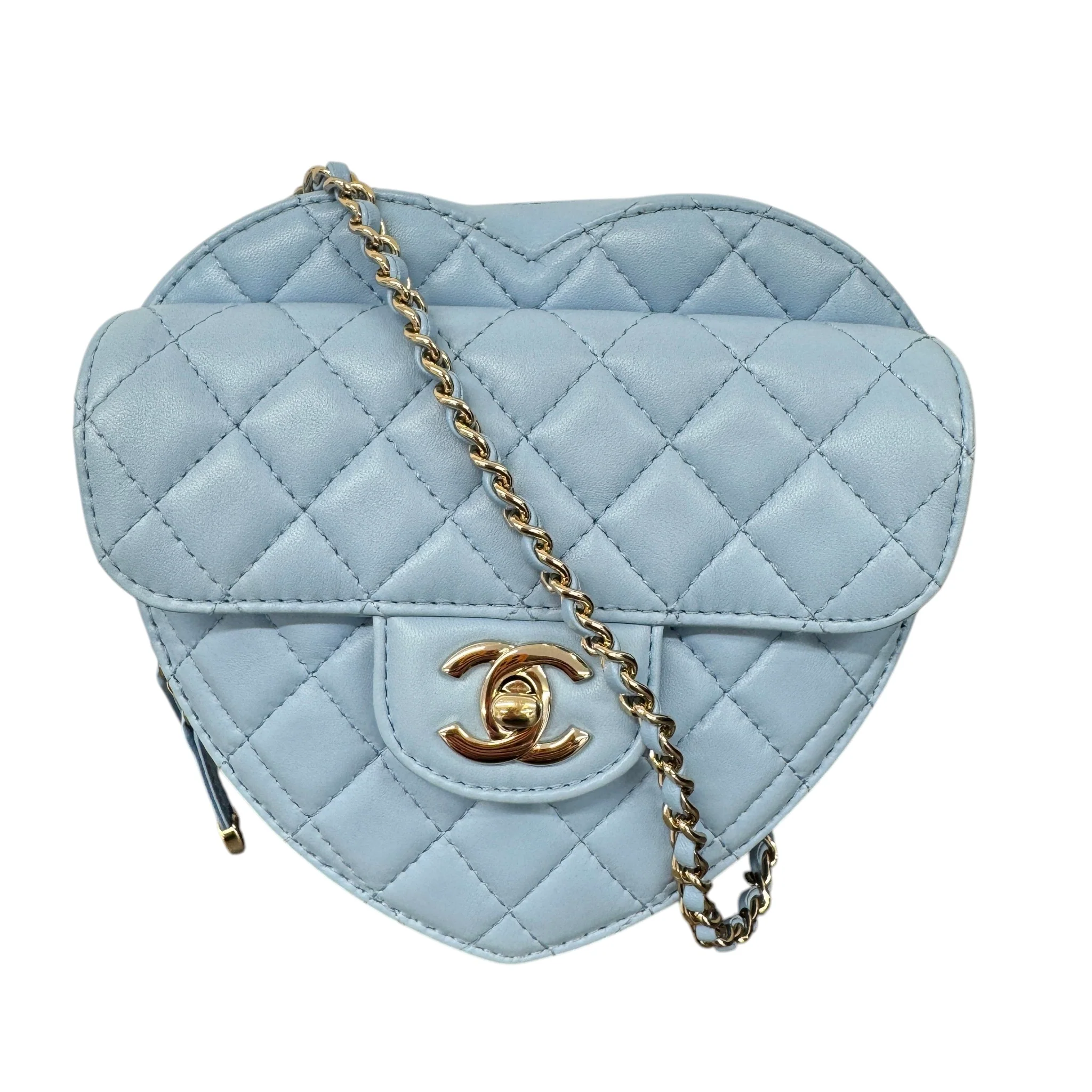 Women's Cc In Love Large Lambskin Bag Blue