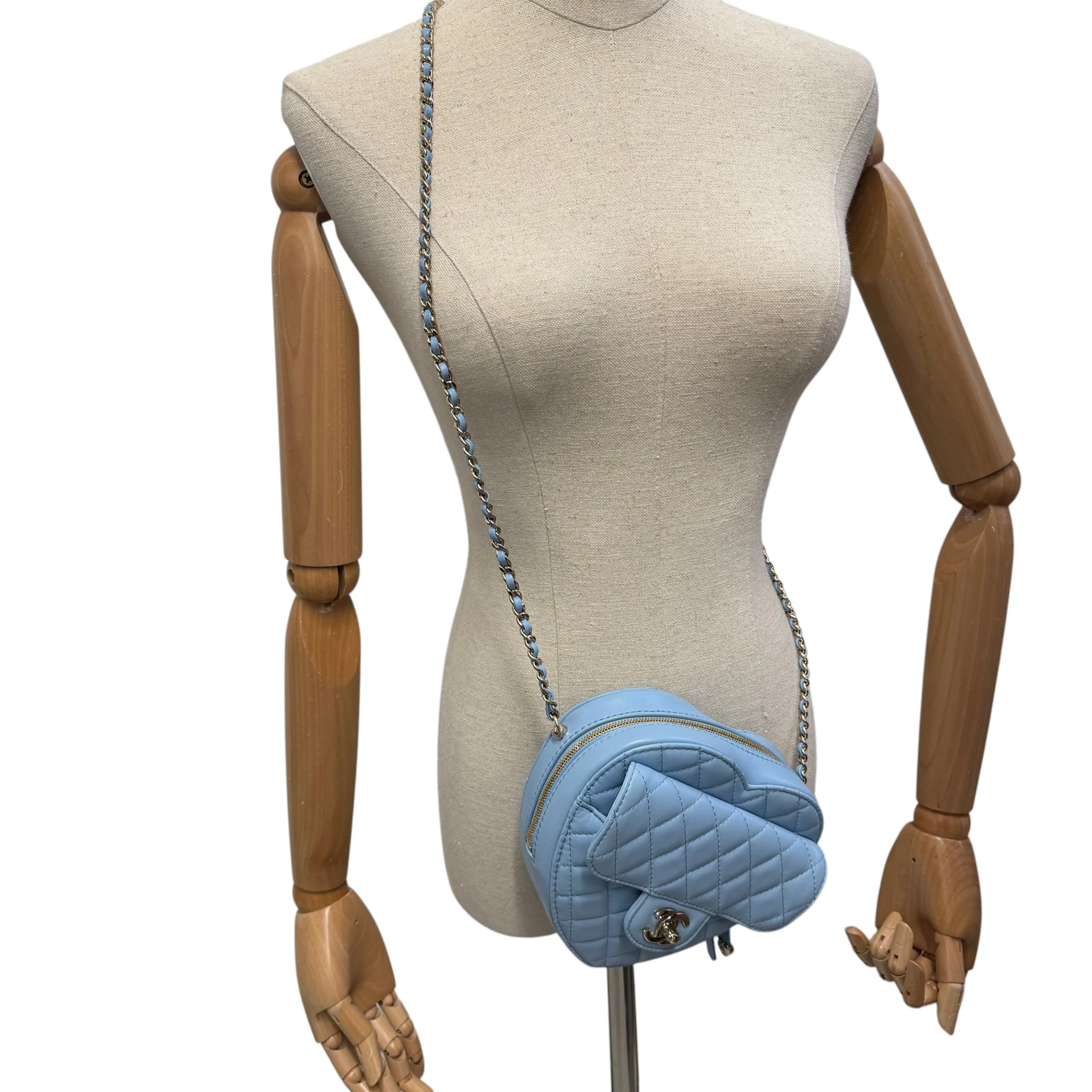 Women's Cc In Love Large Lambskin Bag Blue - Image 2