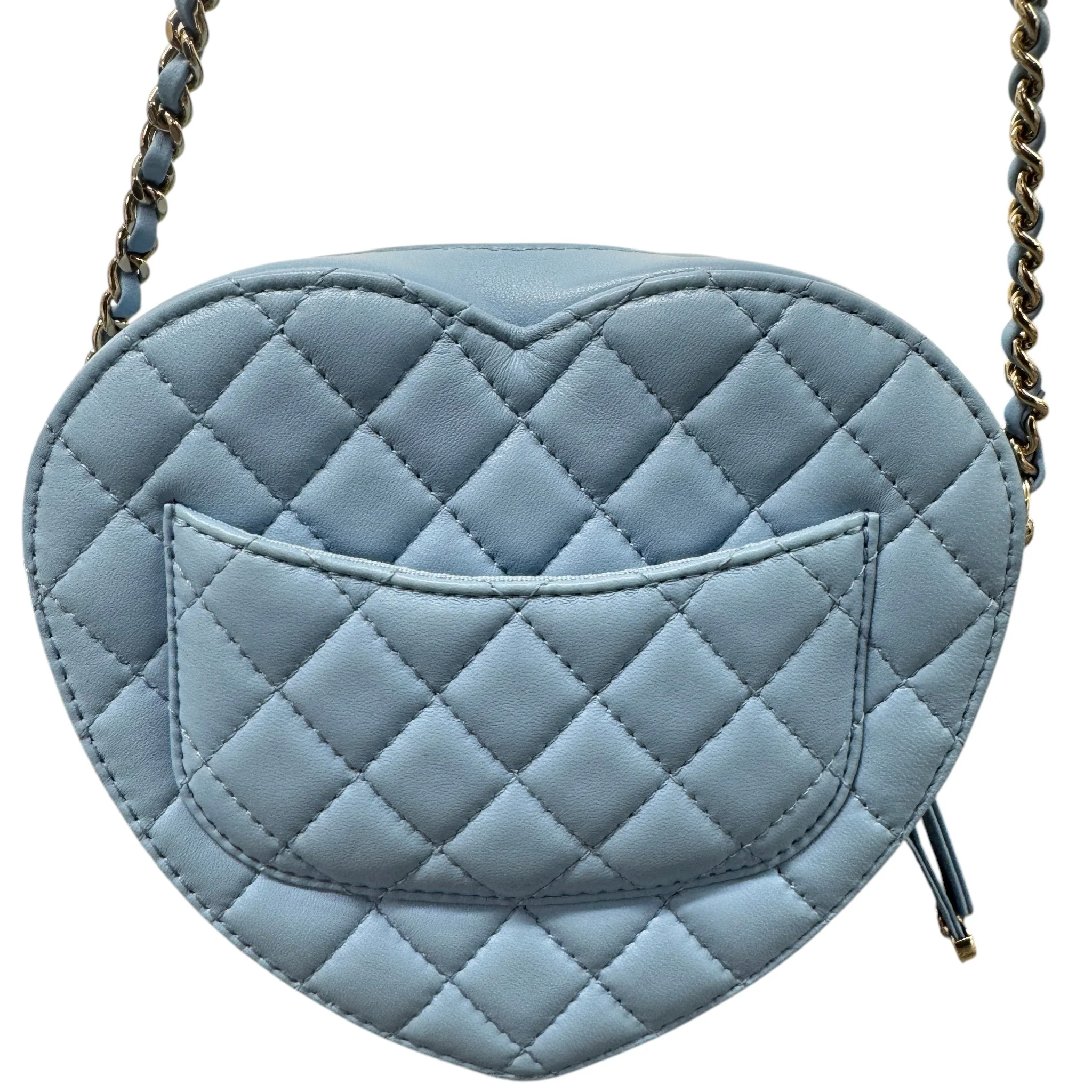 Women's Cc In Love Large Lambskin Bag Blue - Image 3