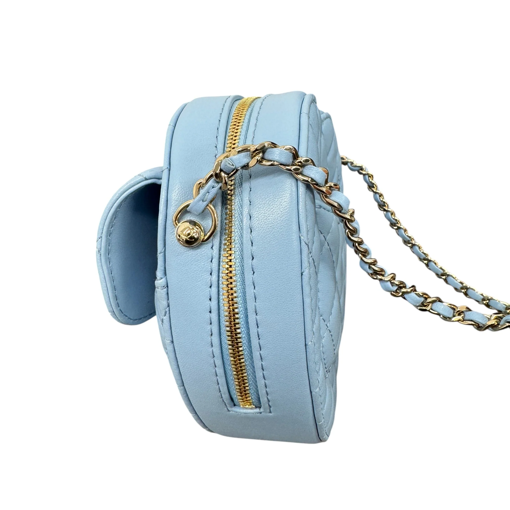 Women's Cc In Love Large Lambskin Bag Blue - Image 8