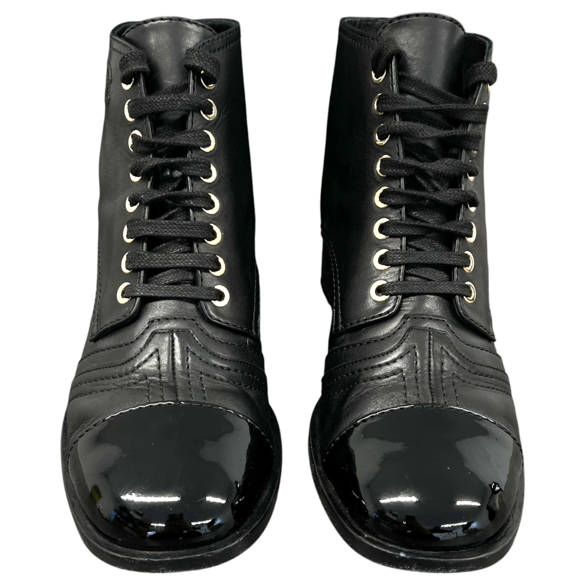 Women's Cc Lace Up Cap Ankle Boots Black Size EU 37.5 / UK 4.5 - Image 6