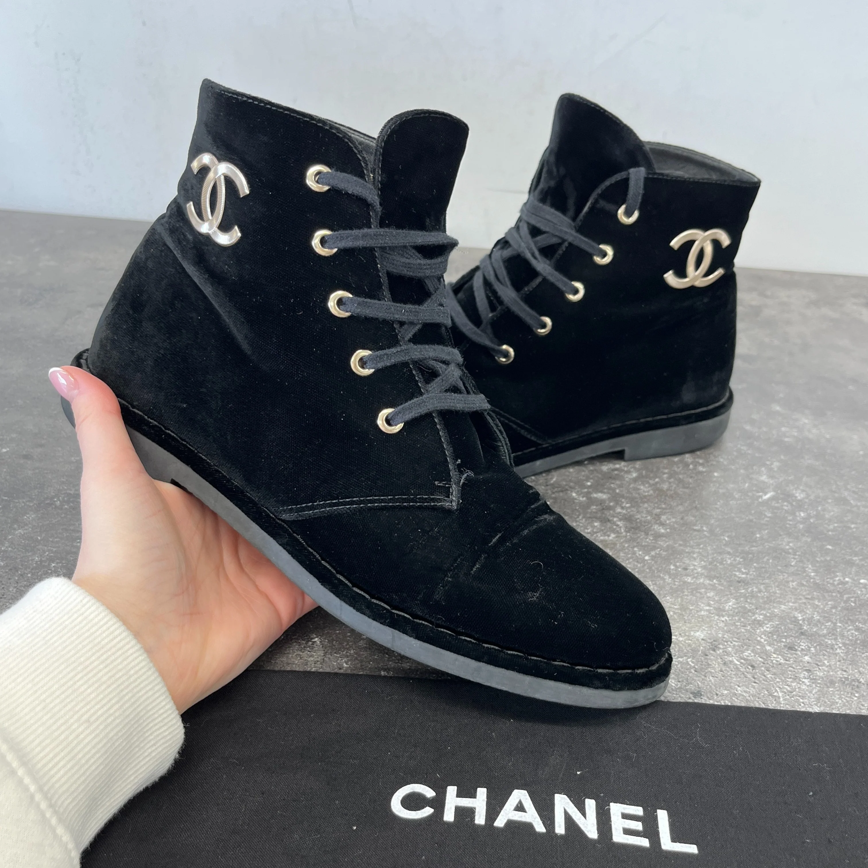 Women's Cc Logo Boots Black Size EU 39 / UK 6 - Image 12