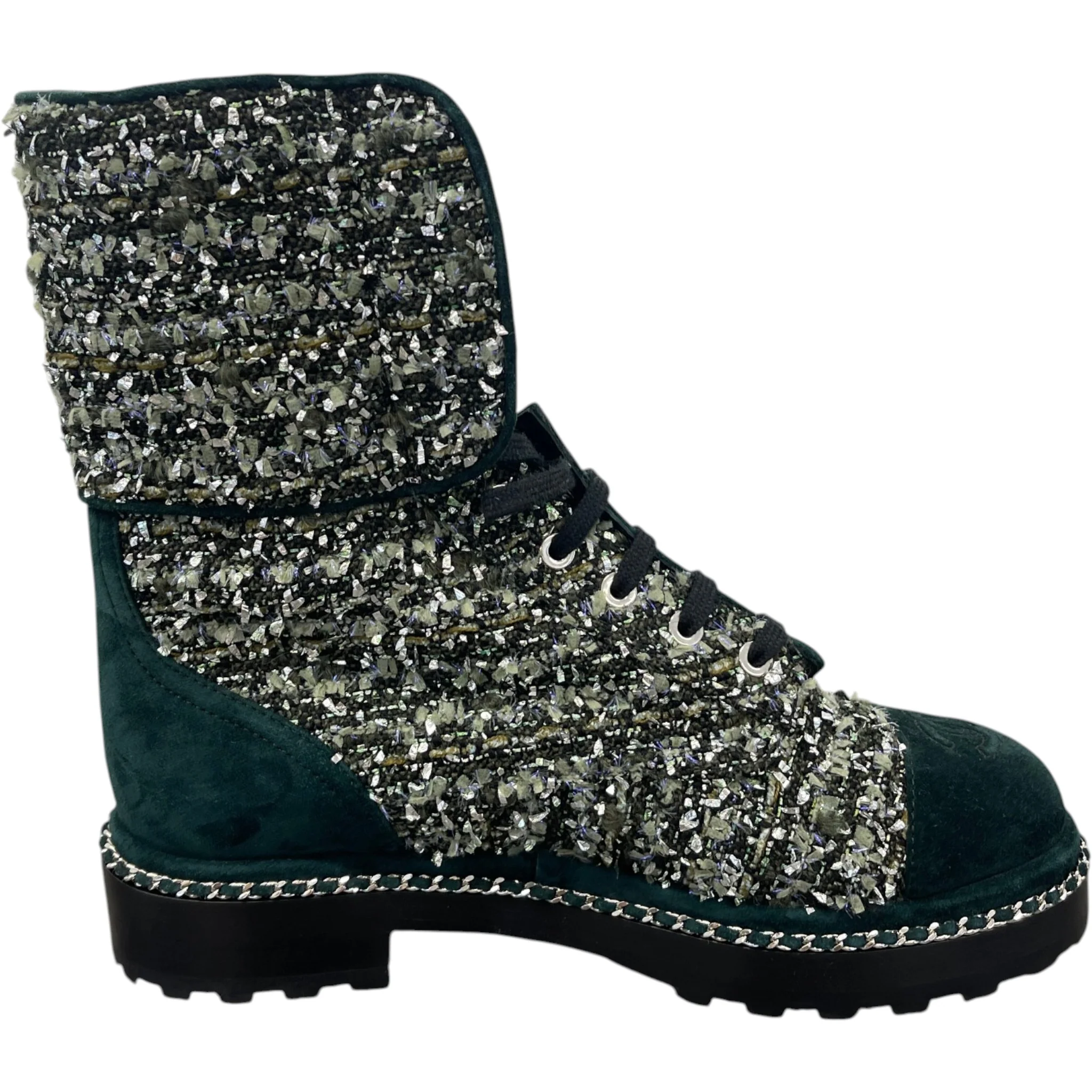 Women's Cc Logo Boots Green Size EU 37.5 / UK 4.5 - Image 4