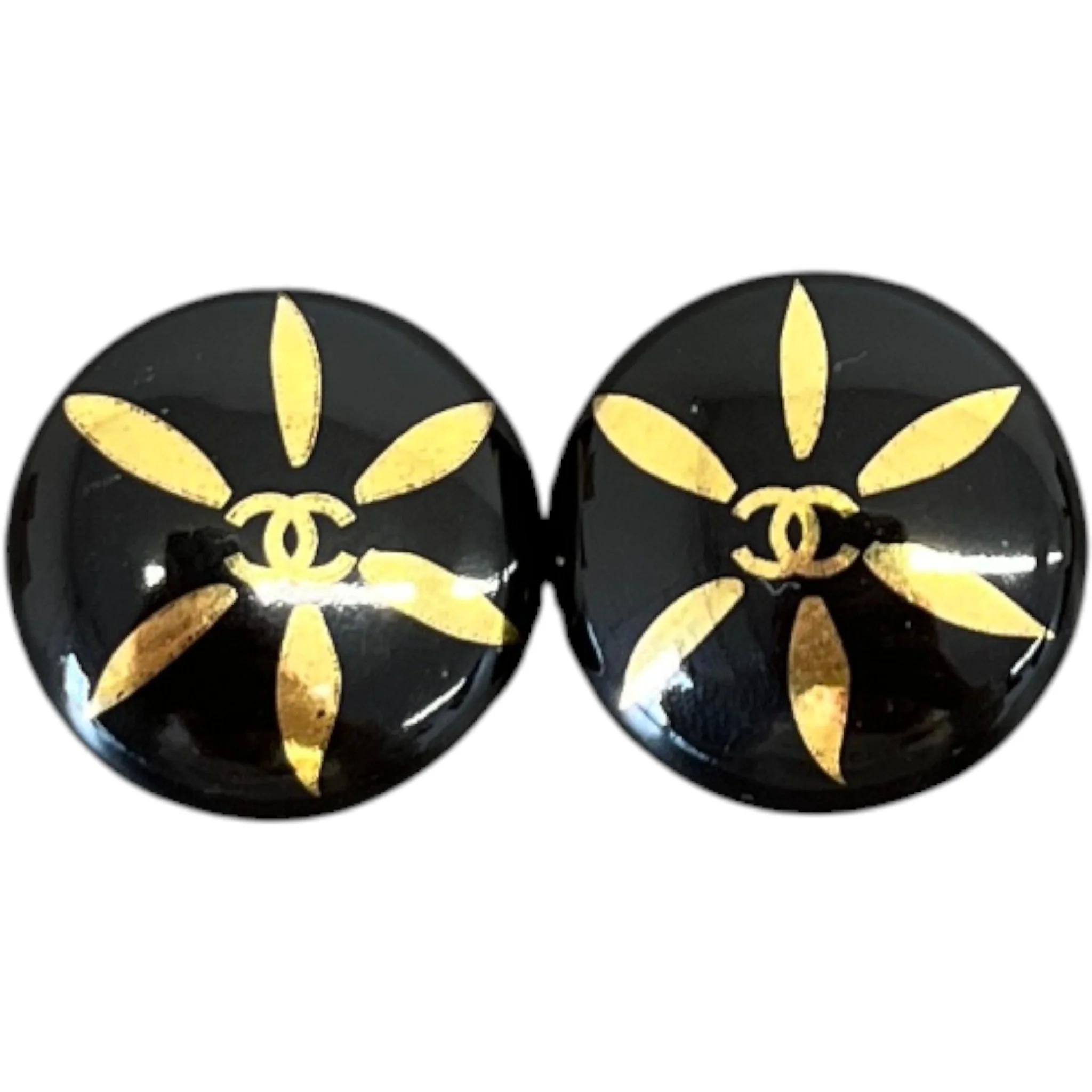 Women's Cc Logo Earrings Black