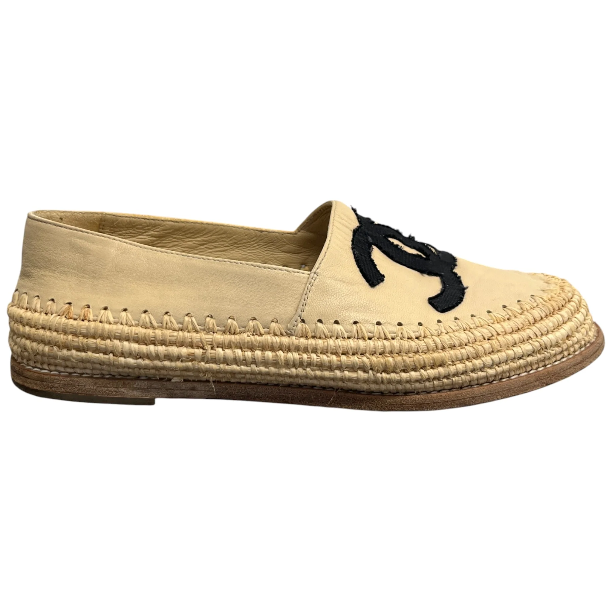 Women's Cc Logo Espadrilles Beige Size EU 36 / UK 3