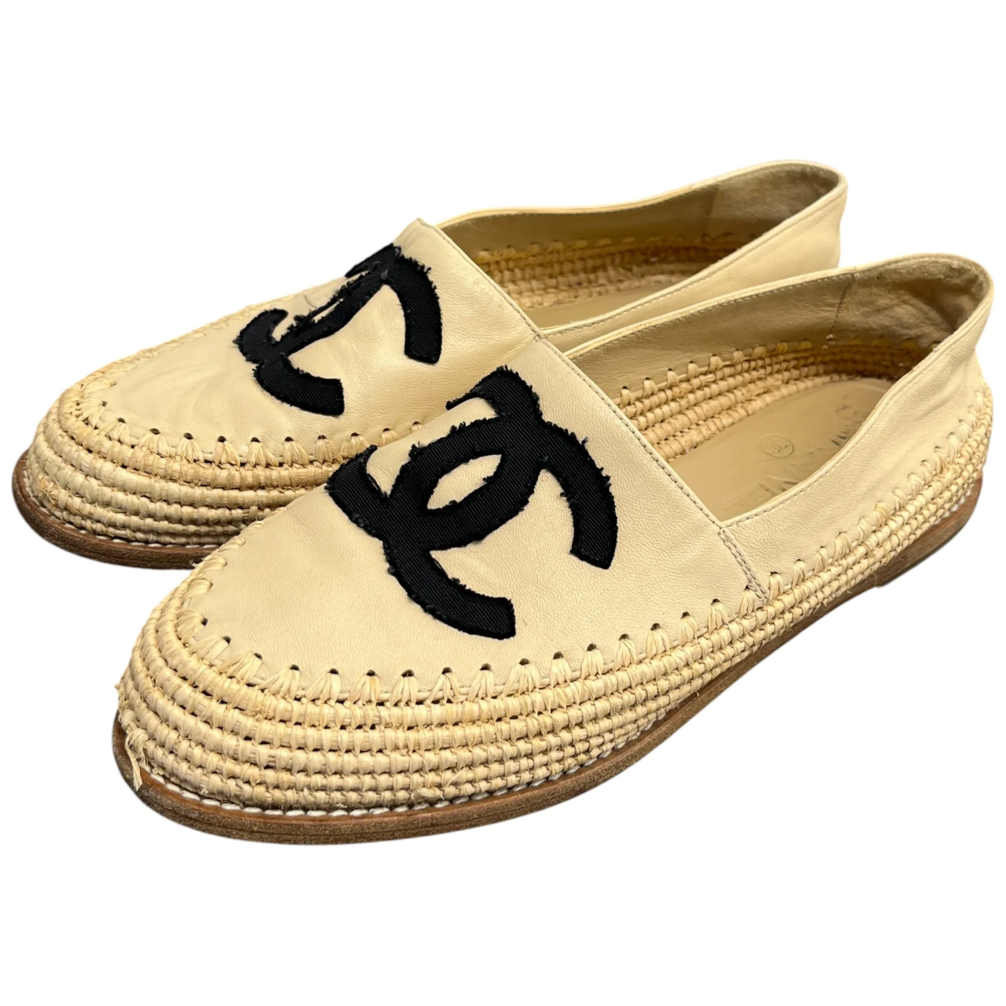 Women's Cc Logo Espadrilles Beige Size EU 36 / UK 3 - Image 9