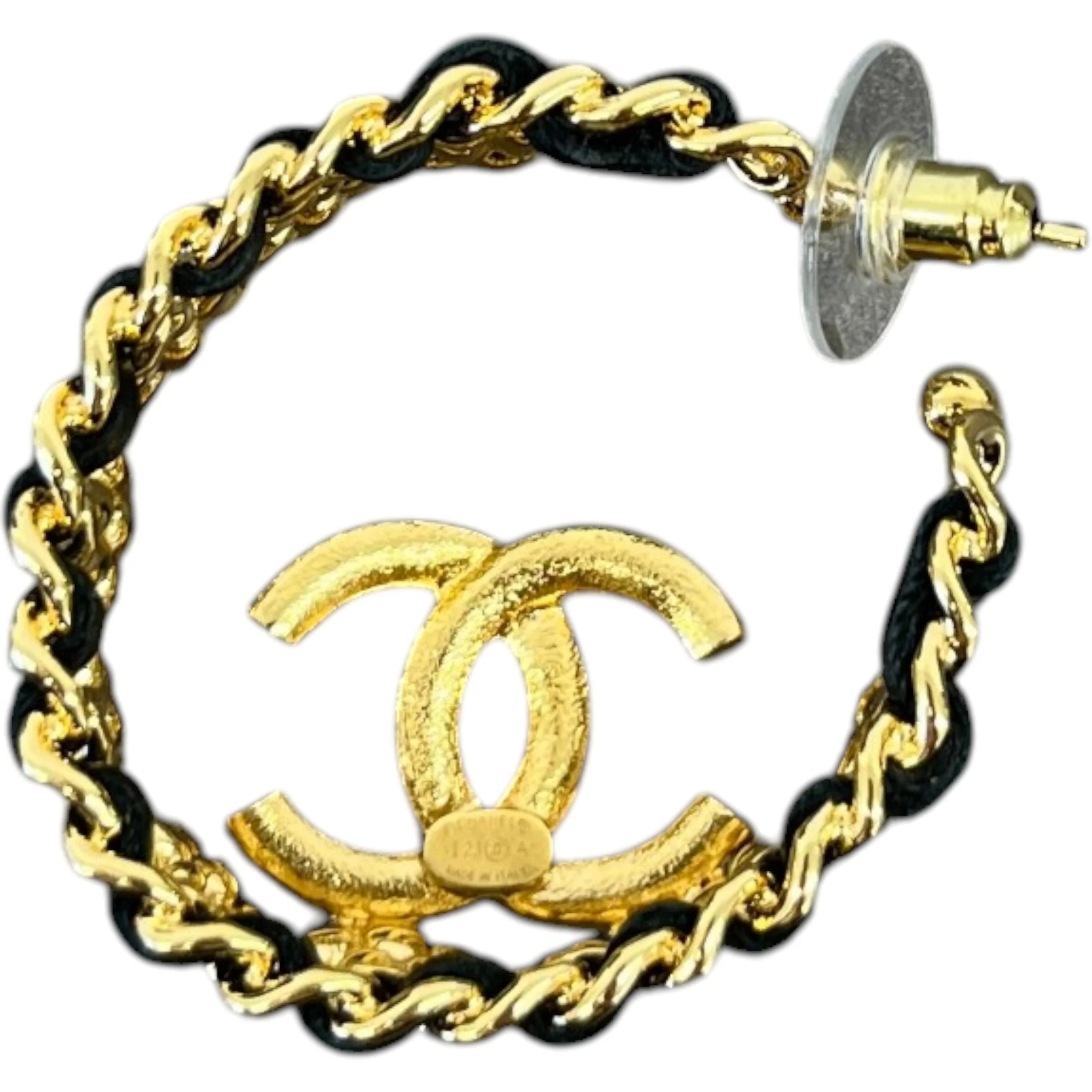 Women's Cc Logo Hoop Earrings Gold - Image 6