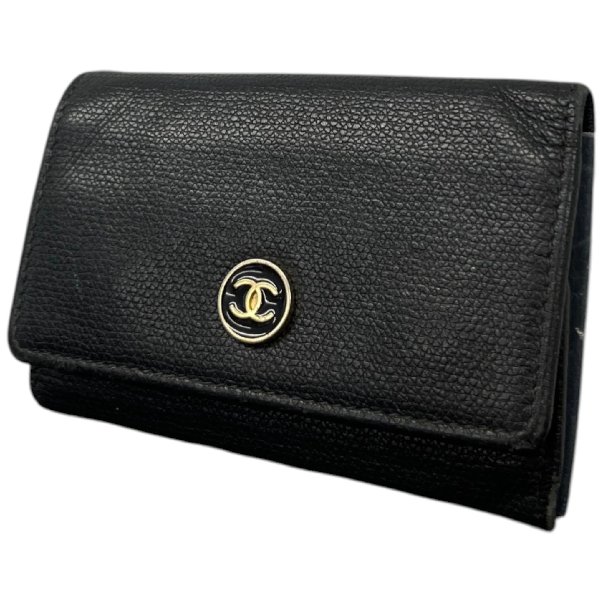 Women's Cc Logo Key Case Wallet Black - Image 4