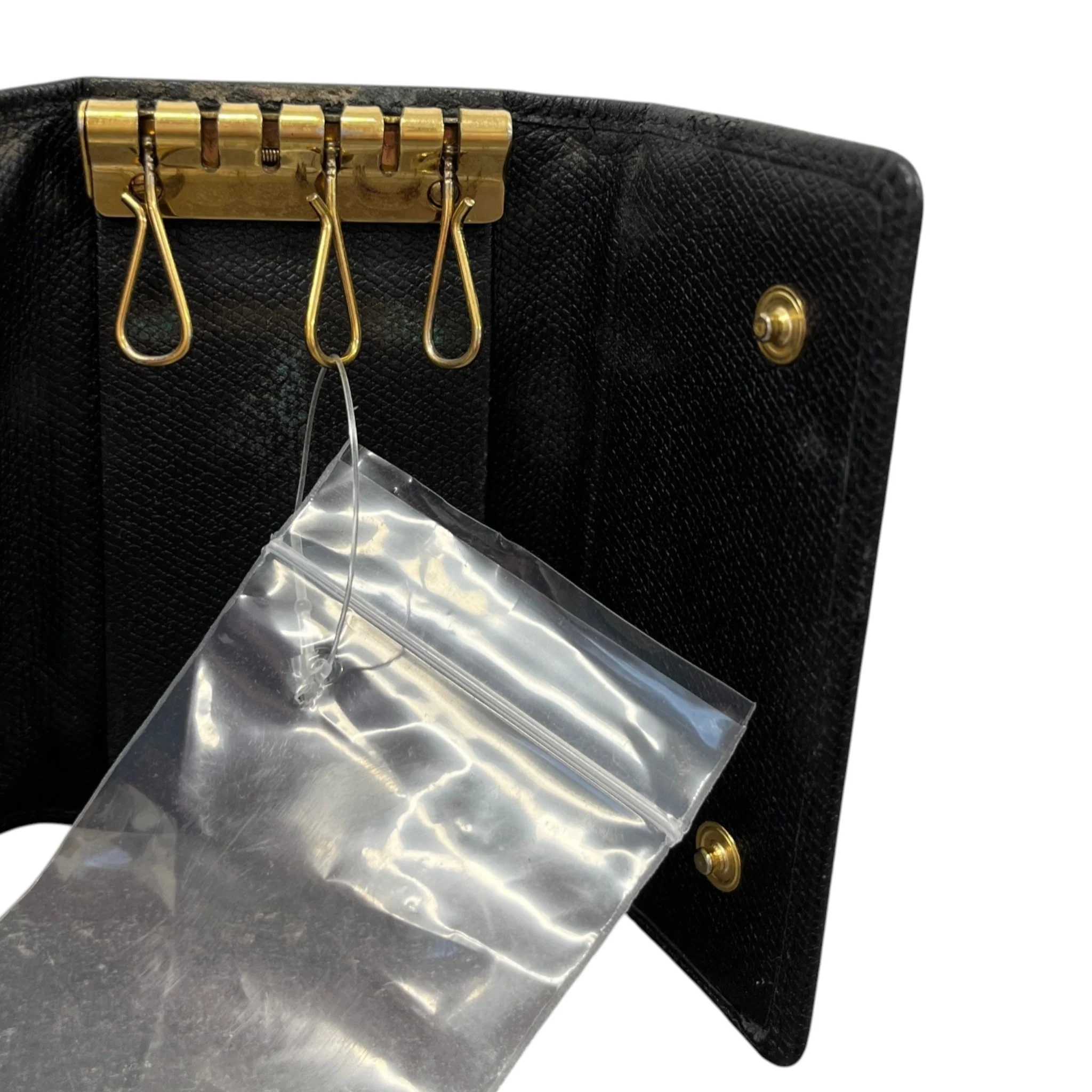 Women's Cc Logo Key Case Wallet Black - Image 8