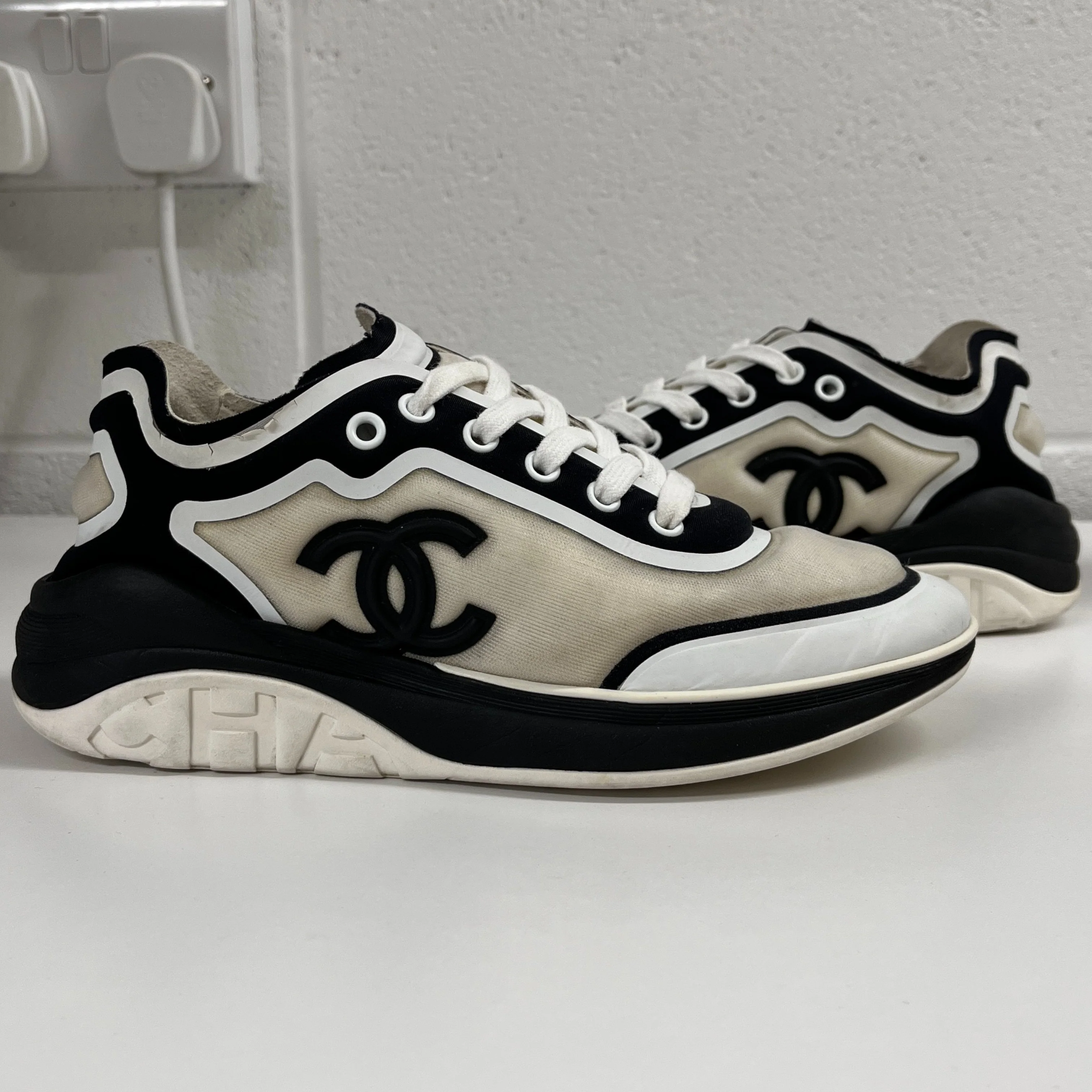 Women's Cc Logo Low Trainers Black Size EU 36 / UK 3 - Image 12