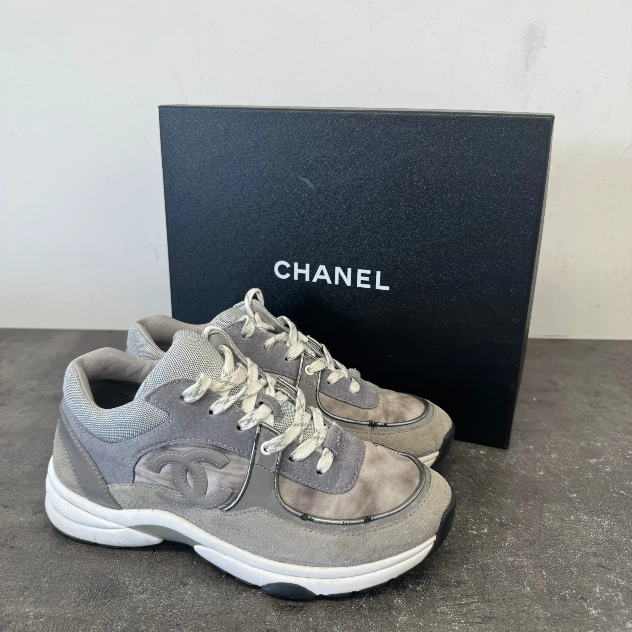Women's Cc Logo Low Trainers Grey Size EU 38 / UK 5 - Image 14
