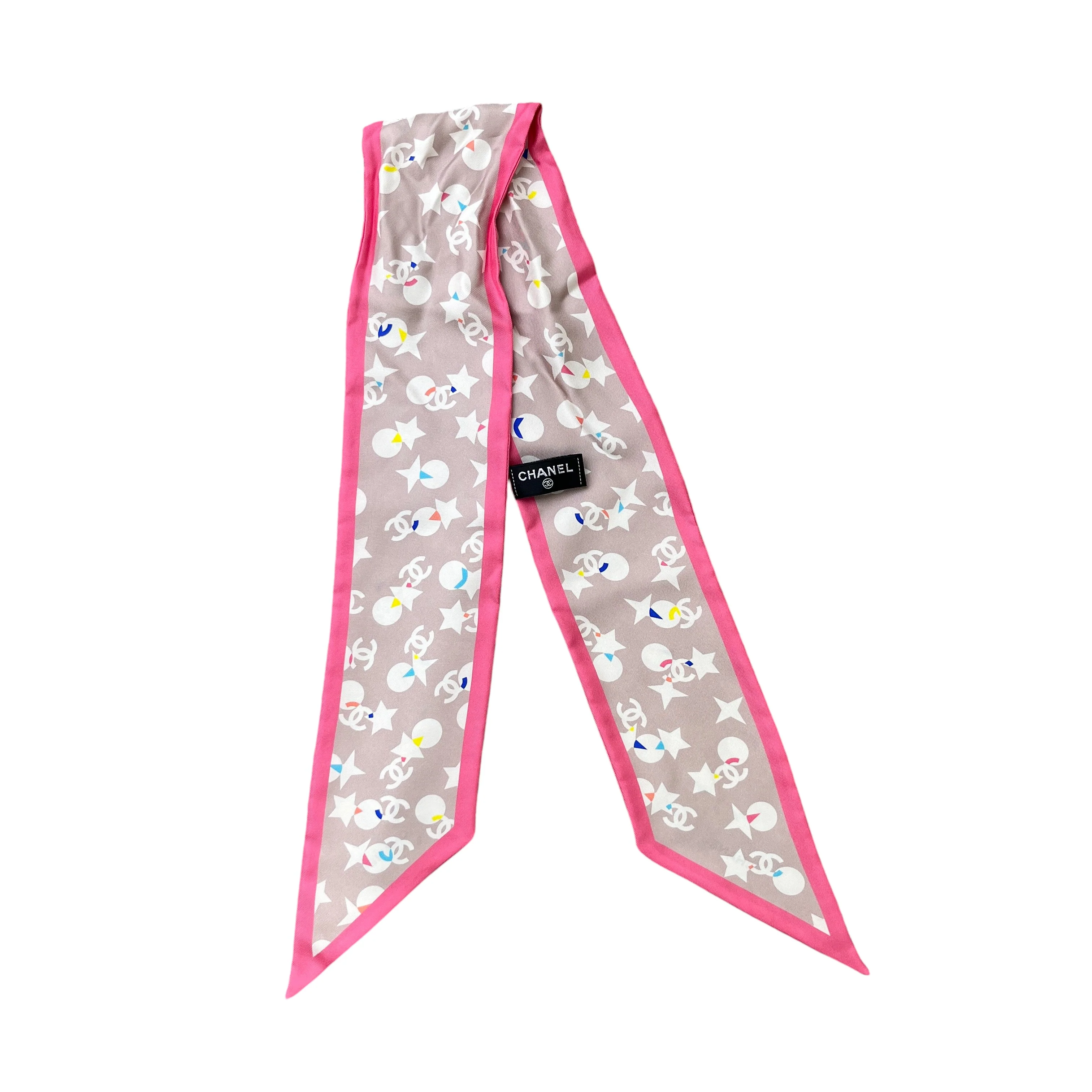 Women's Cc Logo Silk Scarf And Scrunchy Scarf Pink - Image 3