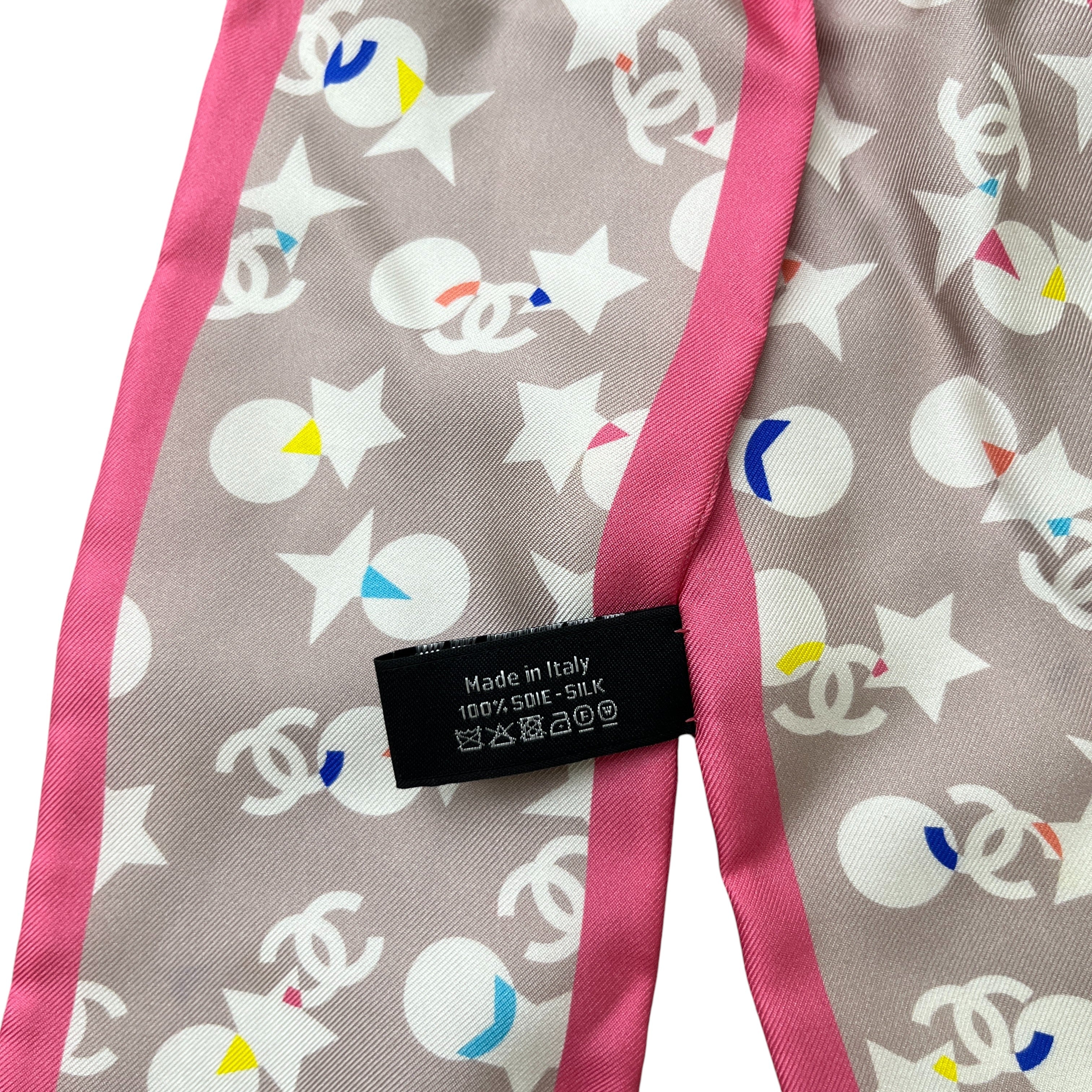 Women's Cc Logo Silk Scarf And Scrunchy Scarf Pink - Image 8