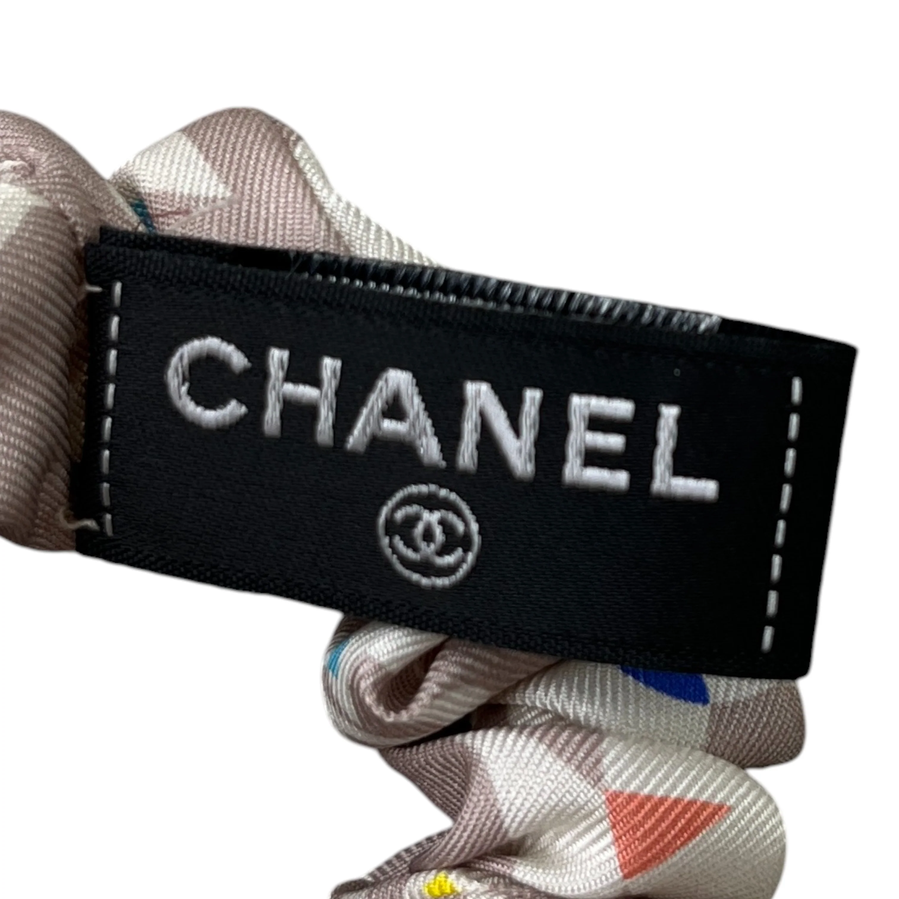 Women's Cc Logo Silk Scarf And Scrunchy Scarf Pink - Image 9
