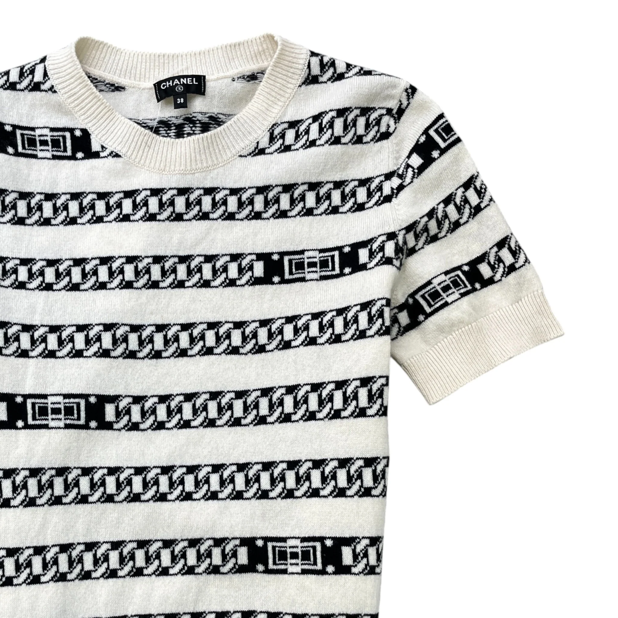 Women's Chain Link Cashmere Uk 10 Top Cream Size M - Image 3