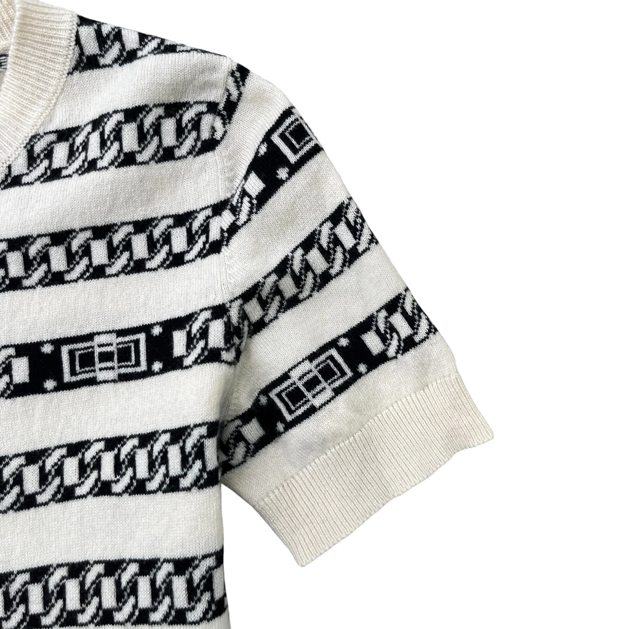 Women's Chain Link Cashmere Uk 10 Top Cream Size M - Image 5