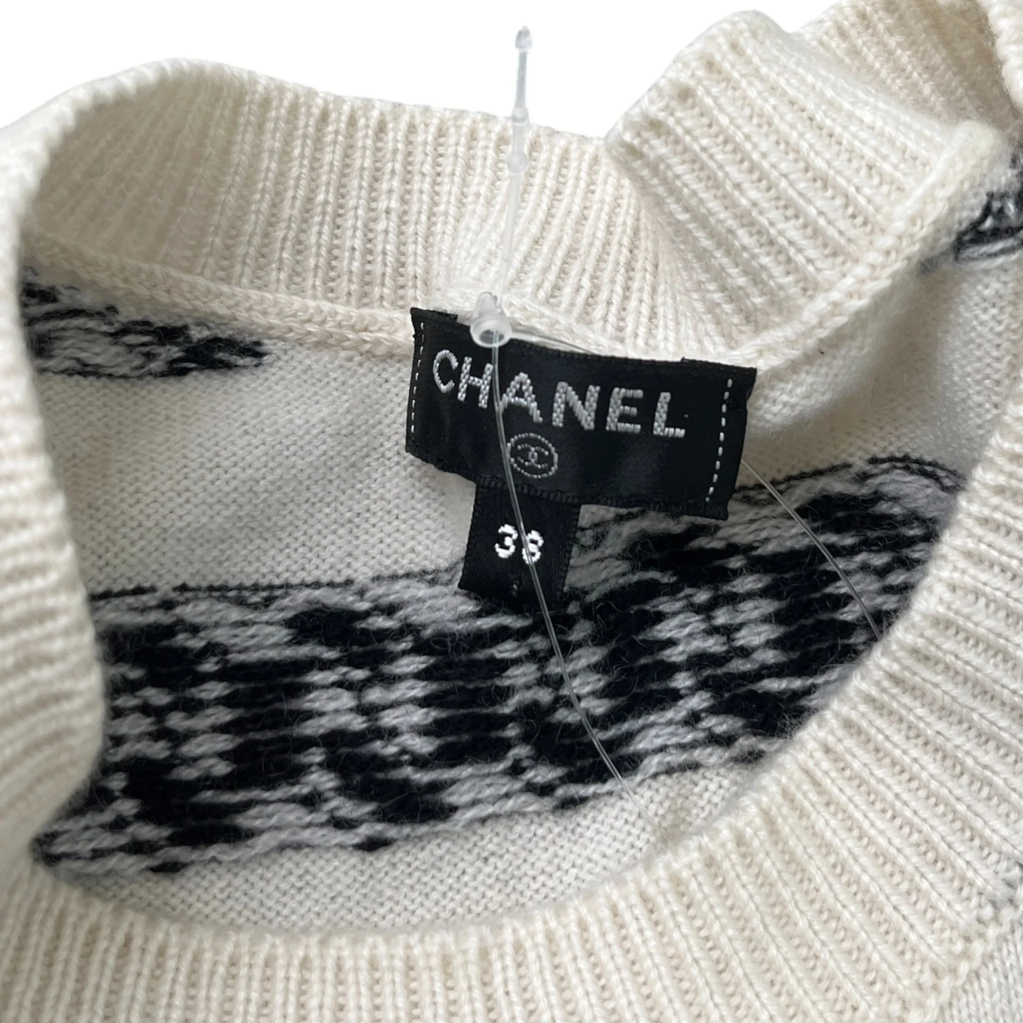 Women's Chain Link Cashmere Uk 10 Top Cream Size M - Image 7